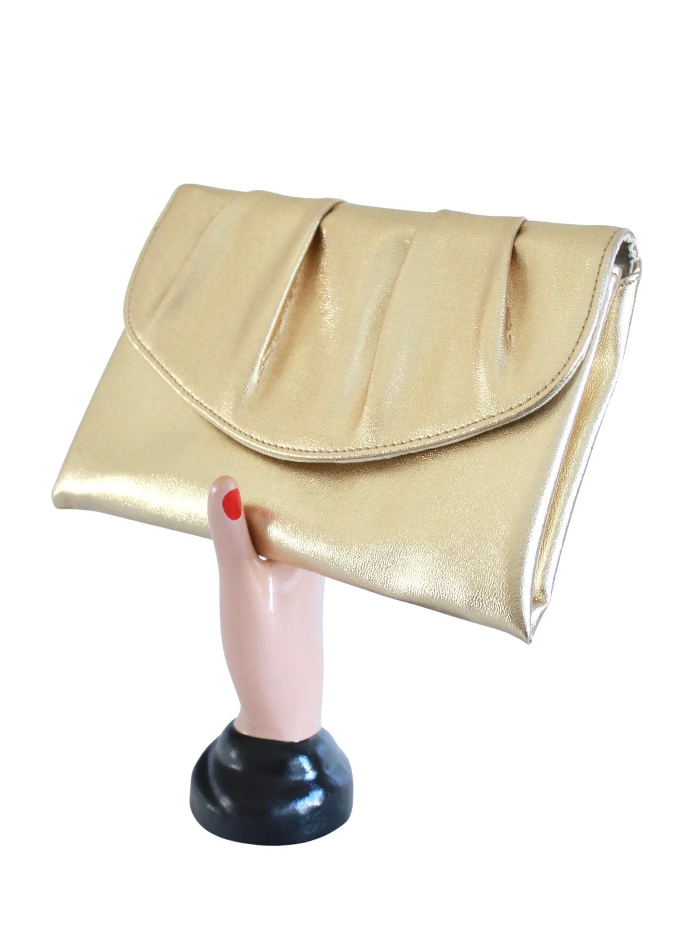 60s Gold Lame Clutch Purse - Image 7
