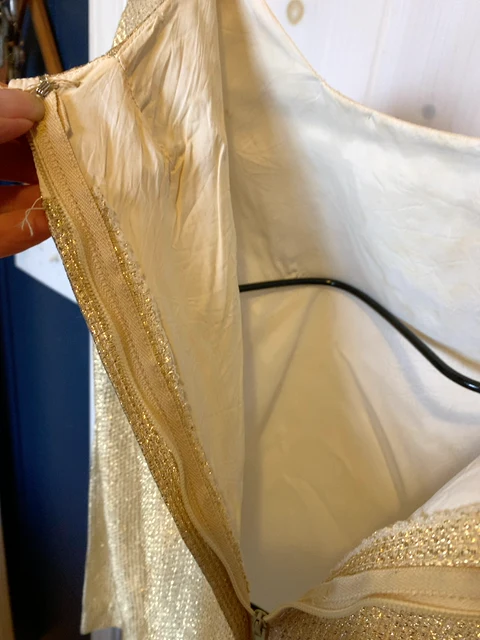 60s Gold Lame Mini Dress - Image 3