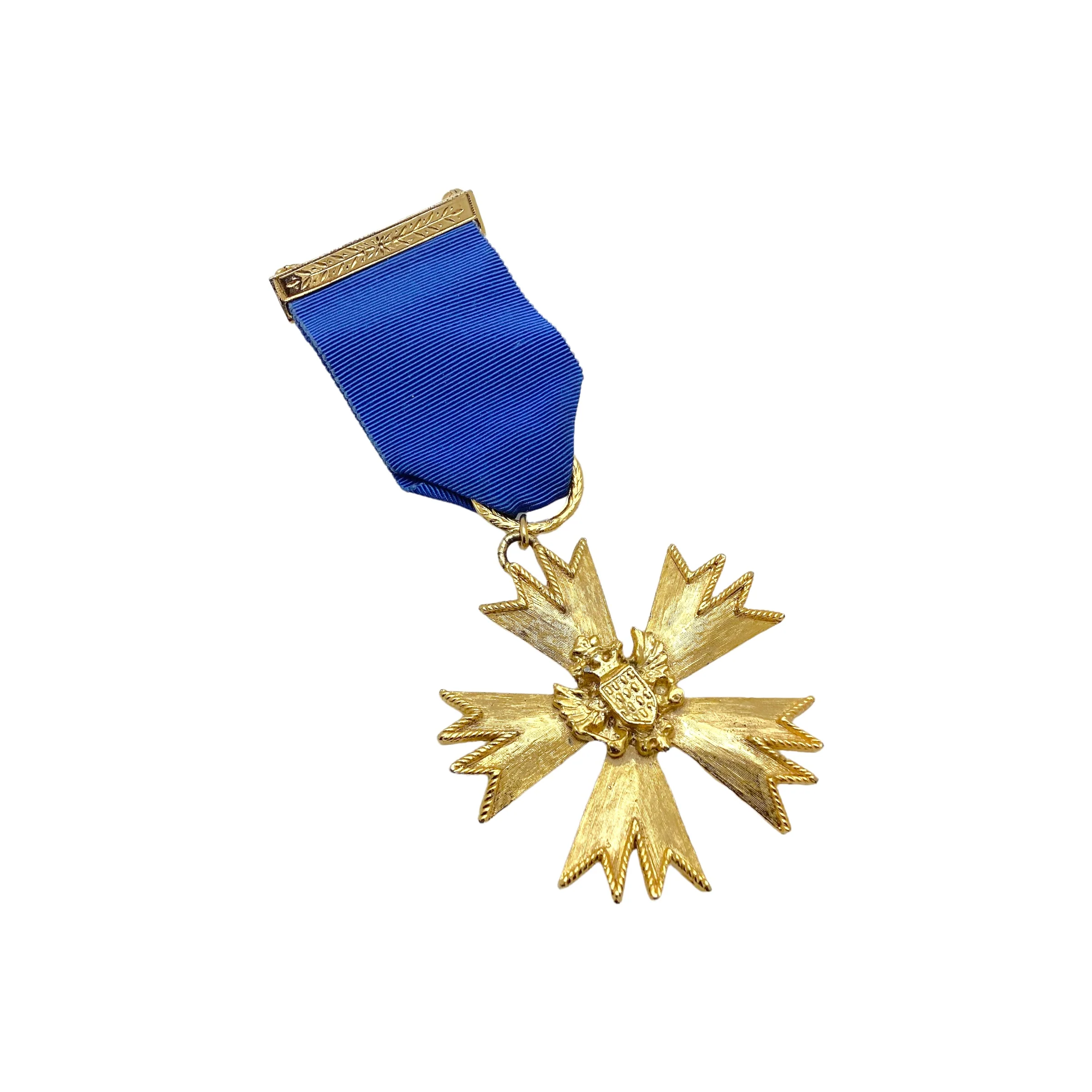 60s Gold Plated Medal Brooch Pin By Sphinx - Image 10