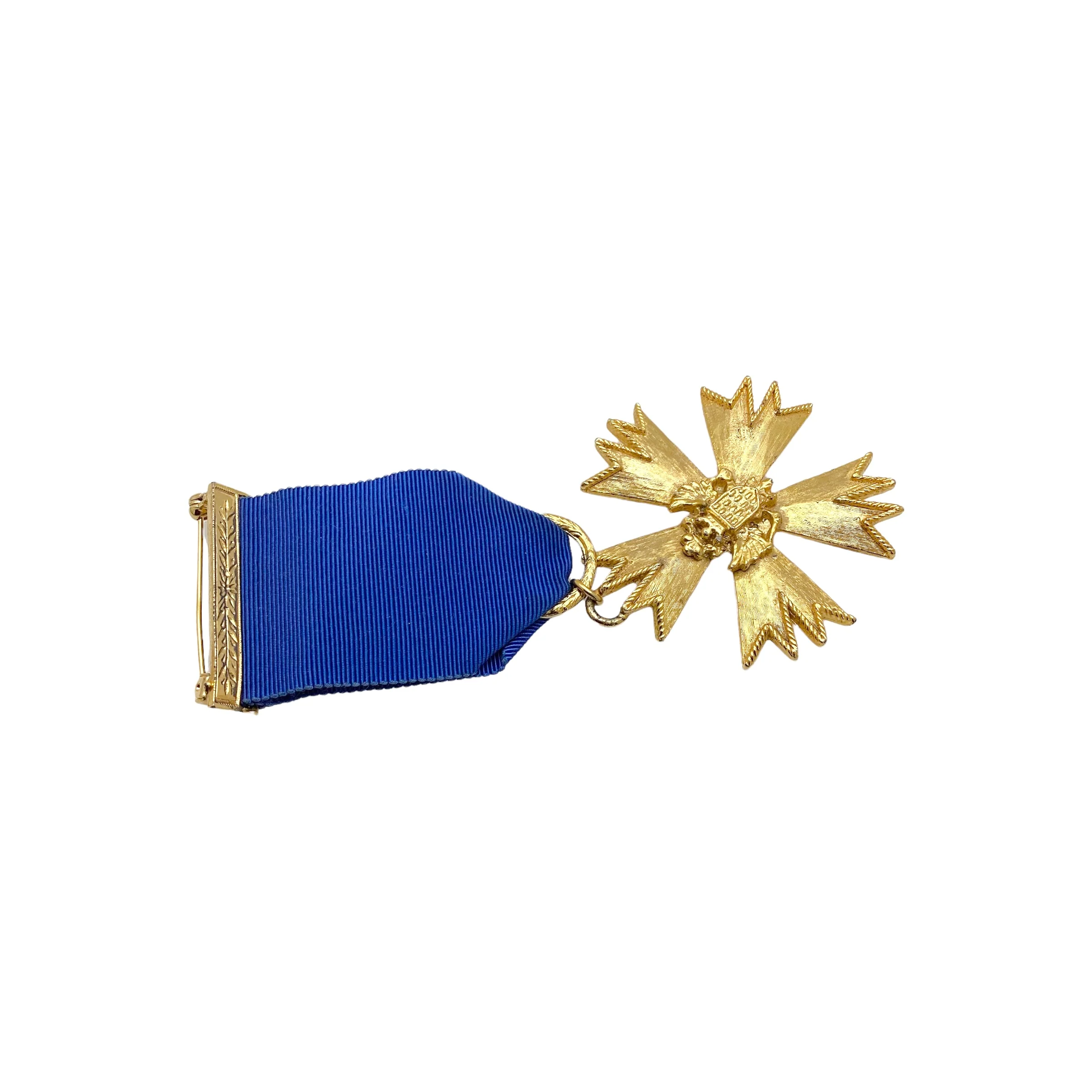 60s Gold Plated Medal Brooch Pin By Sphinx - Image 8