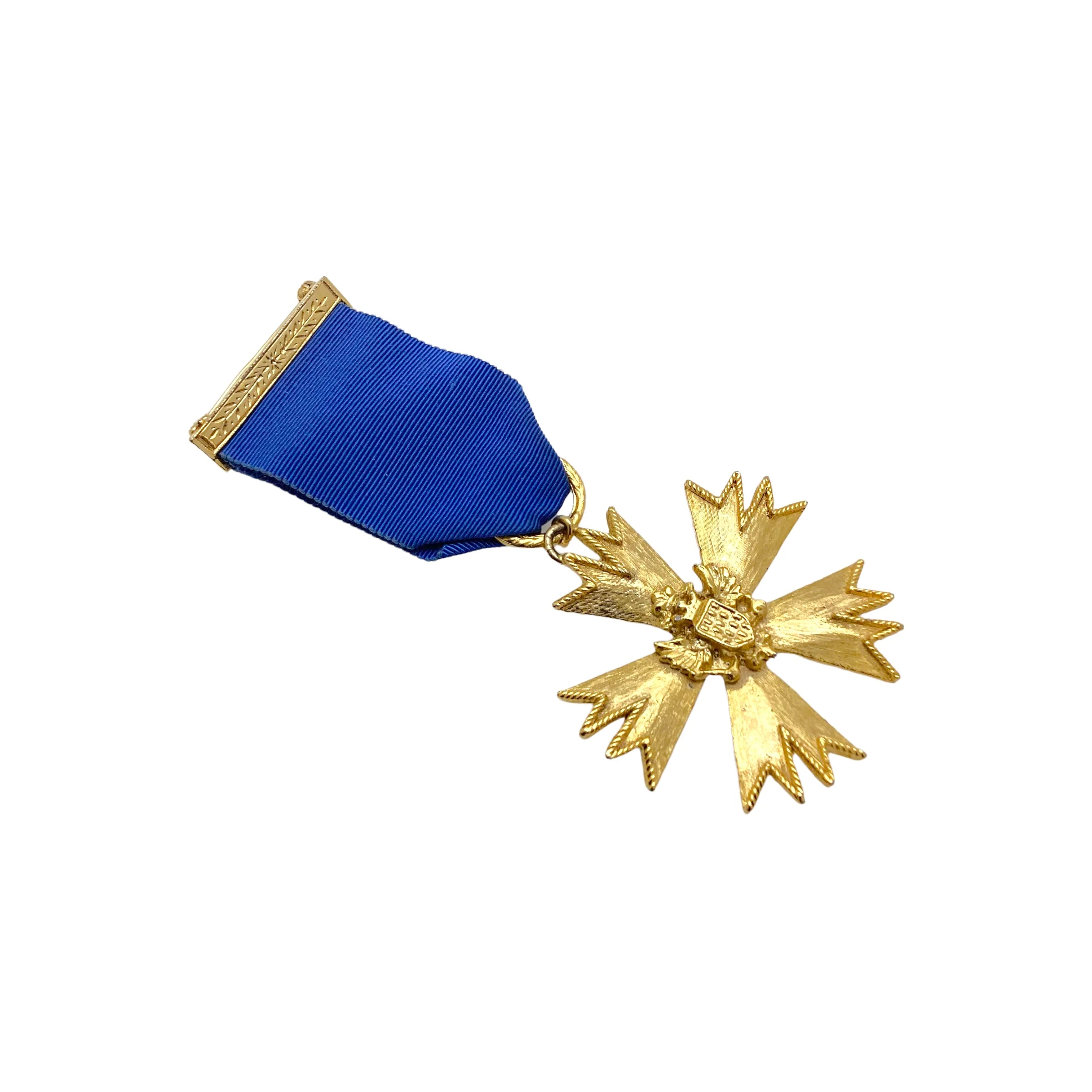 60s Gold Plated Medal Brooch Pin By Sphinx - Image 9