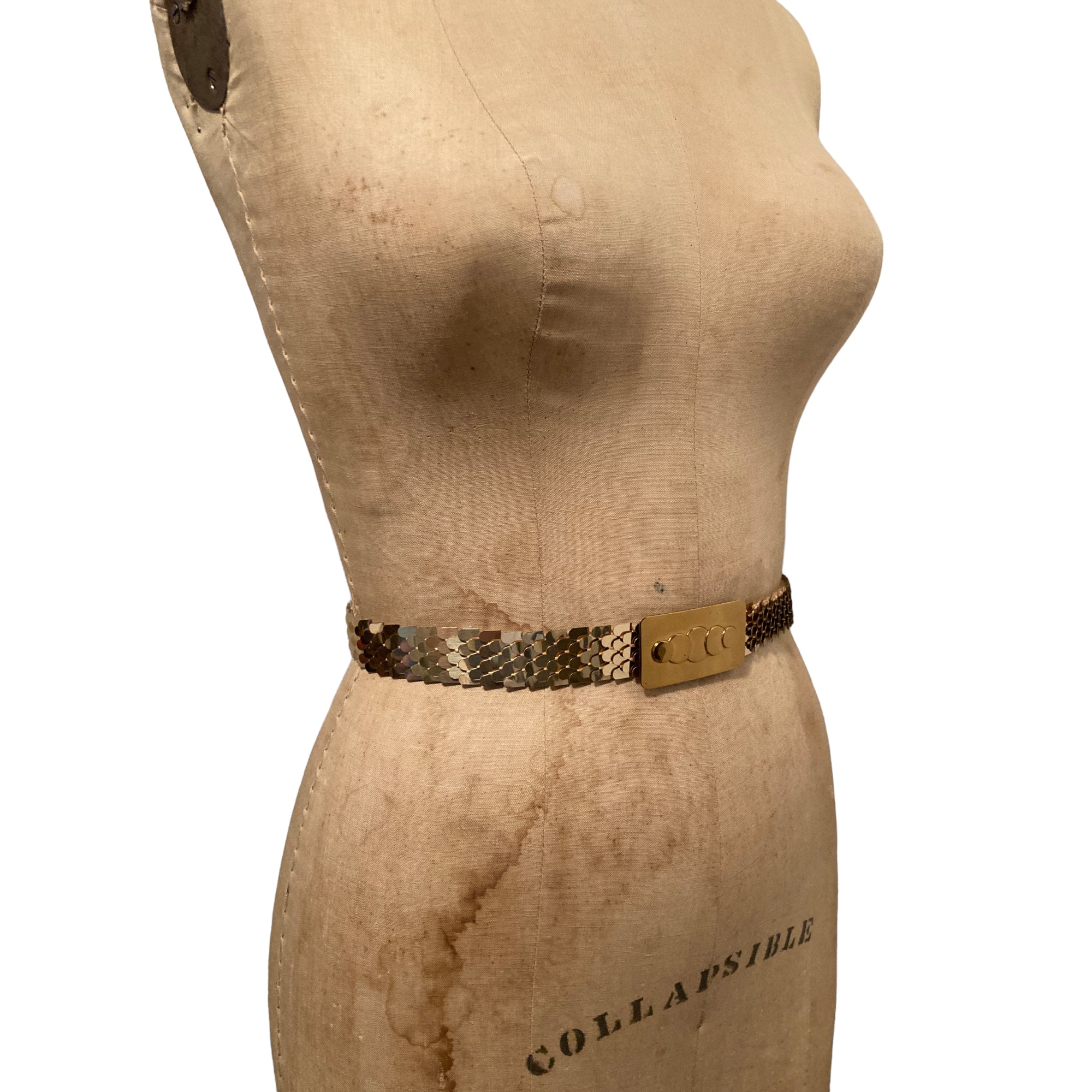 60s Gold-tone Mod Stretchy Belt By Garay - Image 3