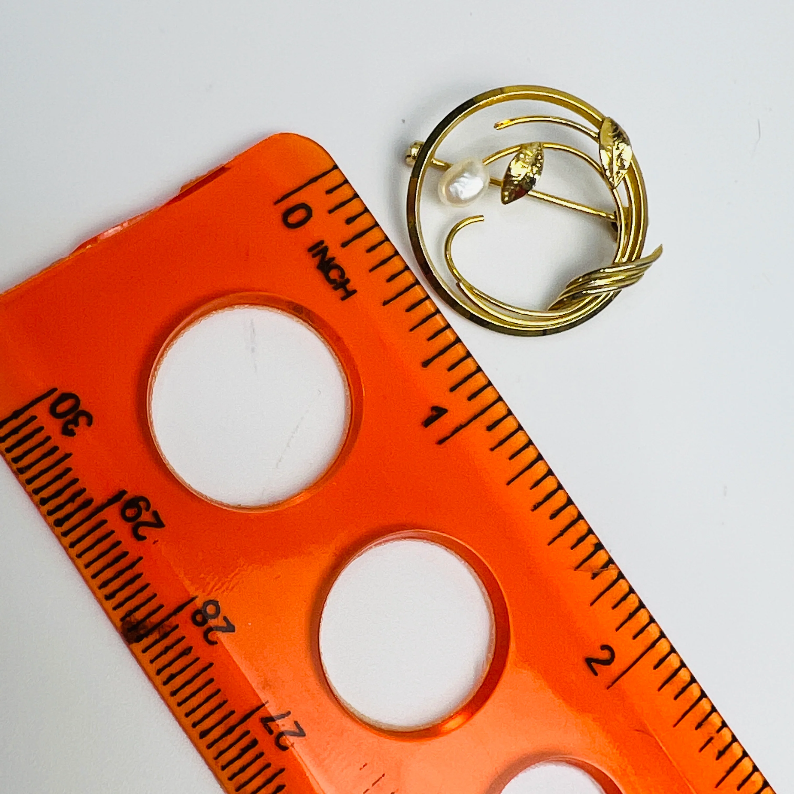 60s Gold Vermeil Brooch Dainty Freshwater Pearl Pin - Image 7