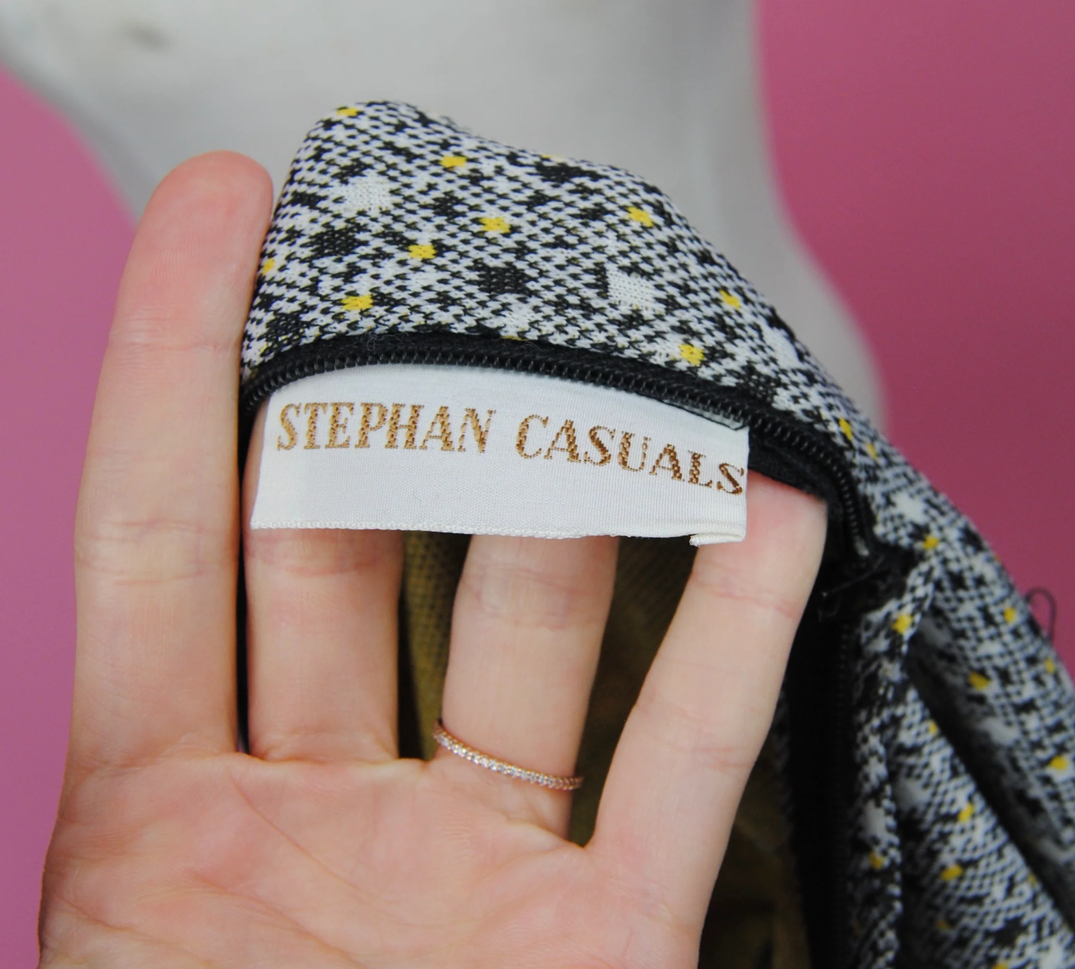 60s Gray Tone Dress With Velvet Bow By Stephan Casuals - Image 15