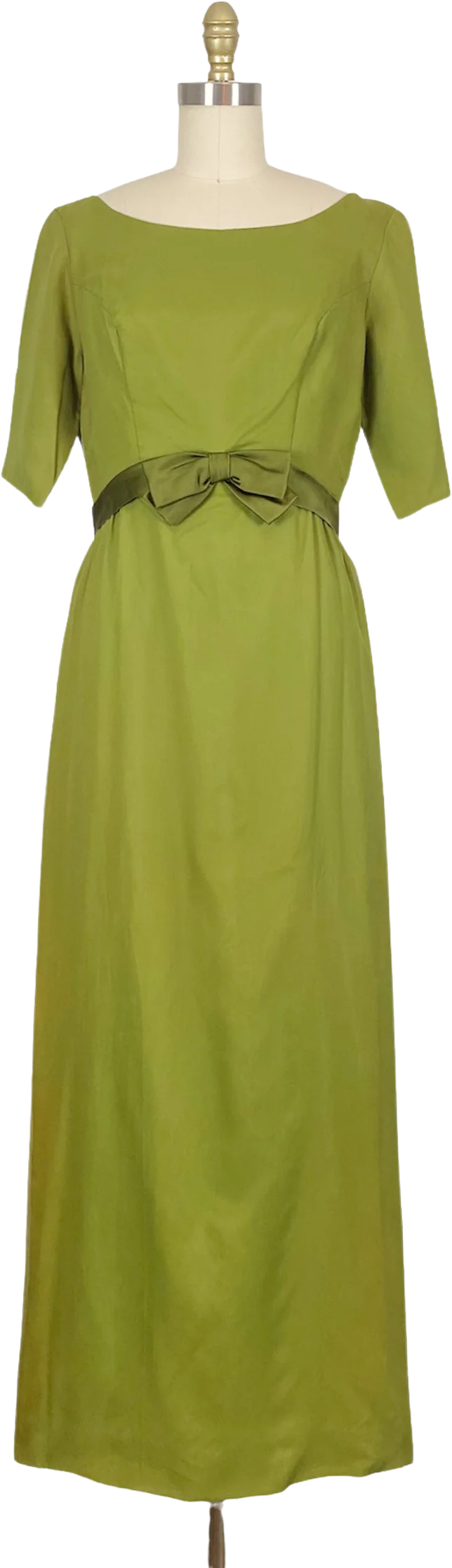 60s Green Chiffon Gown