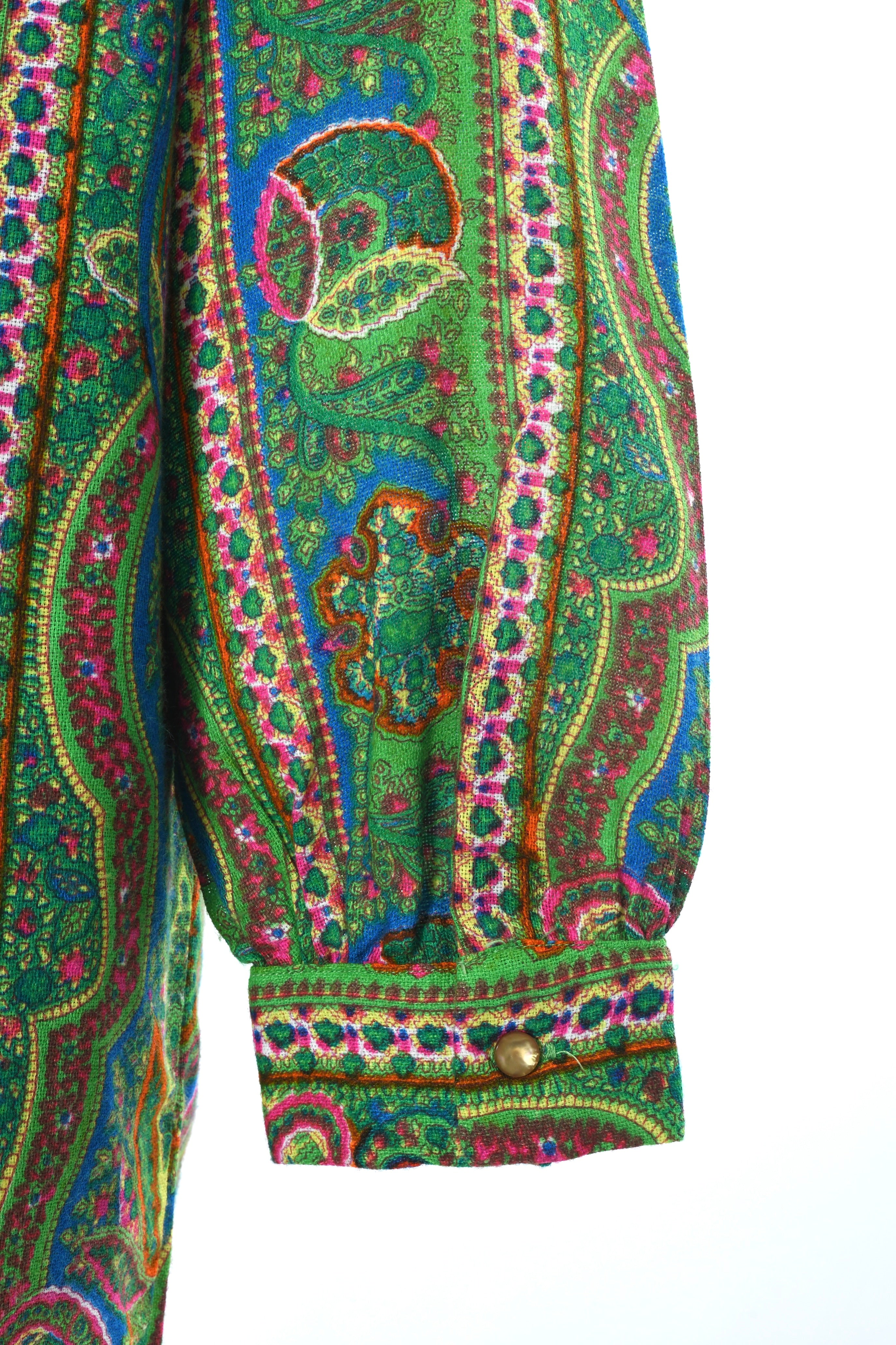 60s Green Dayglo Psychedelic Babydoll Mini Dress By Donnkenny - Image 5