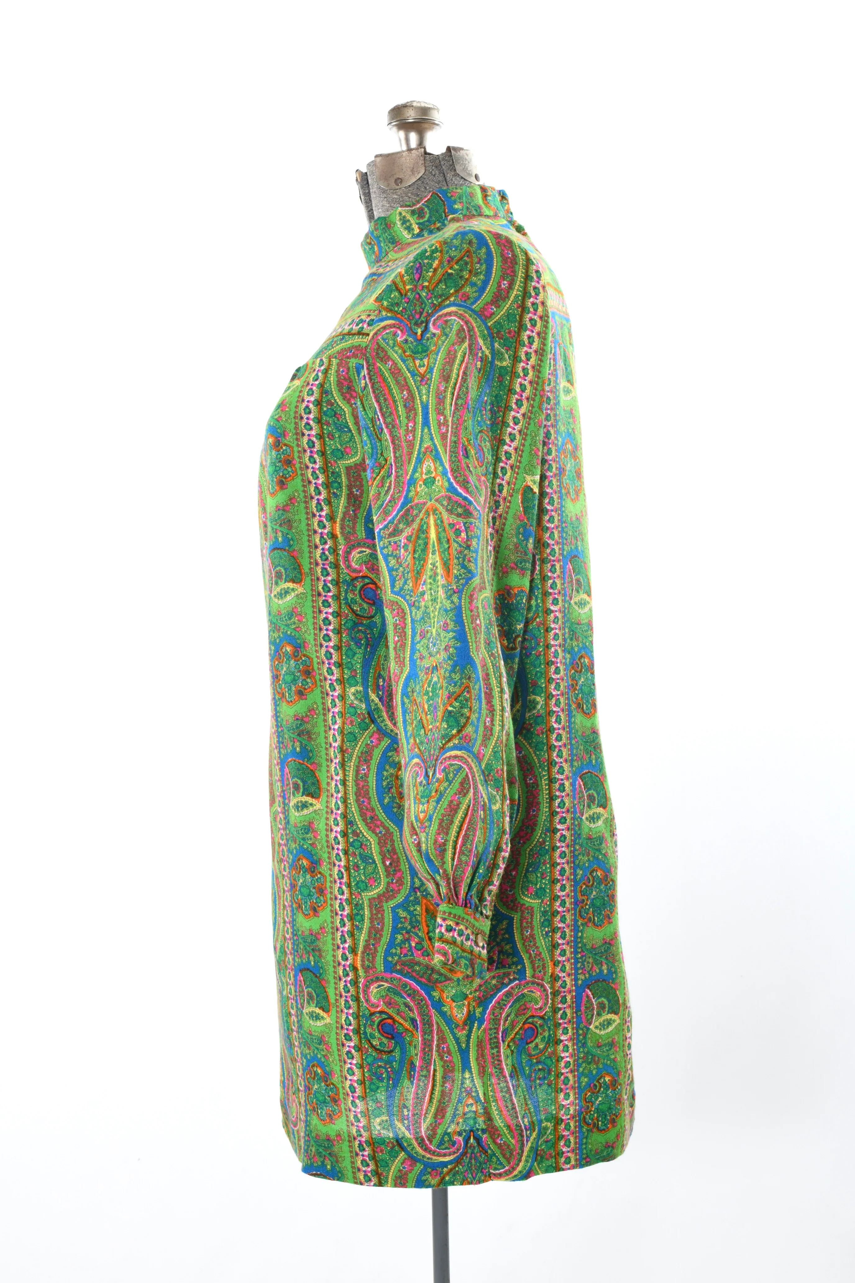 60s Green Dayglo Psychedelic Babydoll Mini Dress By Donnkenny - Image 6