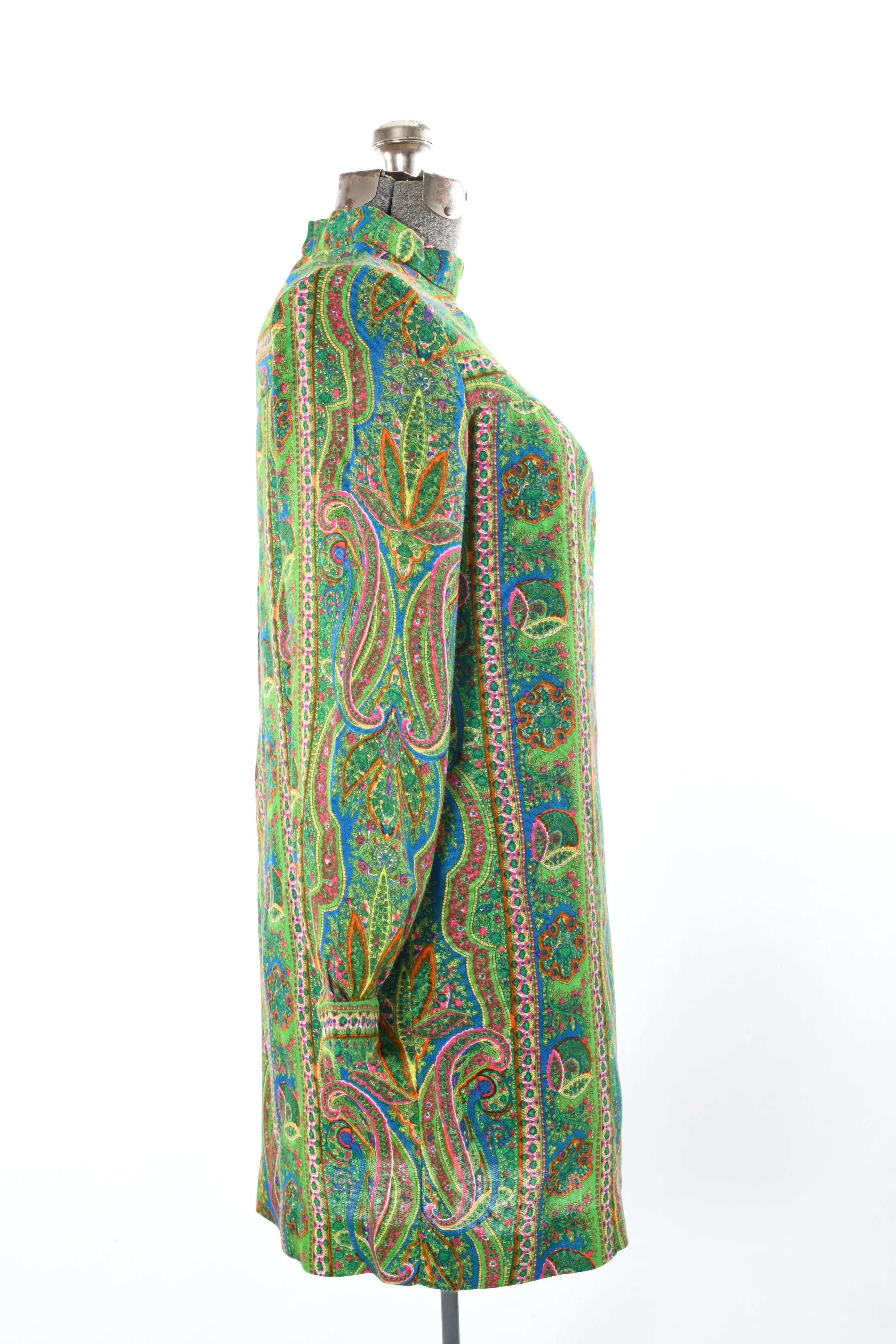 60s Green Dayglo Psychedelic Babydoll Mini Dress By Donnkenny - Image 7