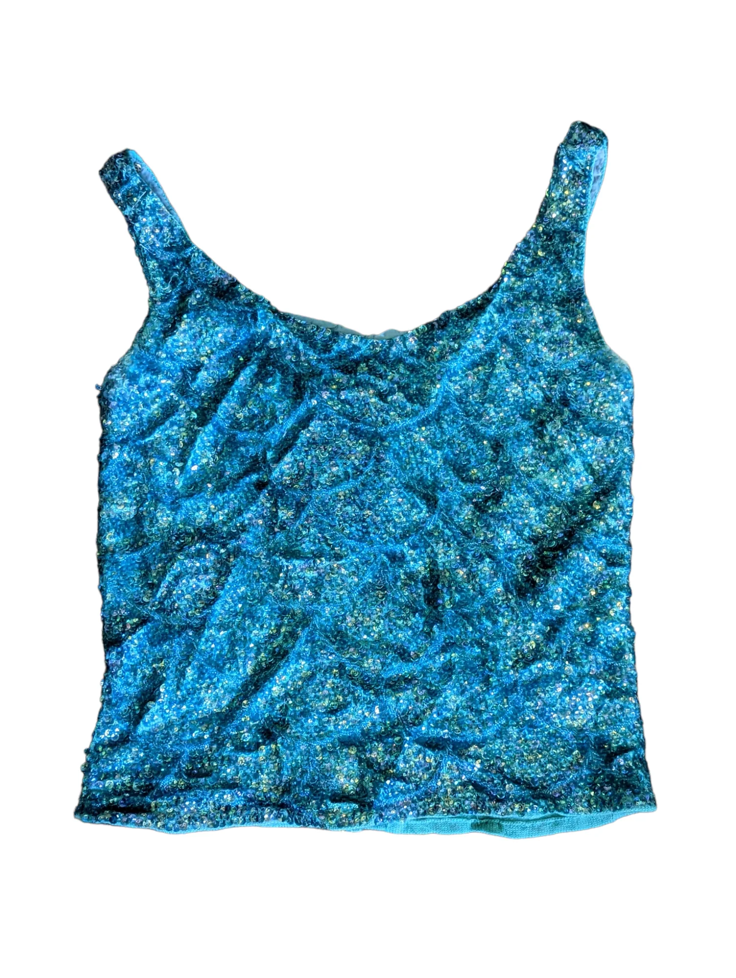 60s Hand Beaded Sequin Evening Cocktail Party Top Tank - Image 4