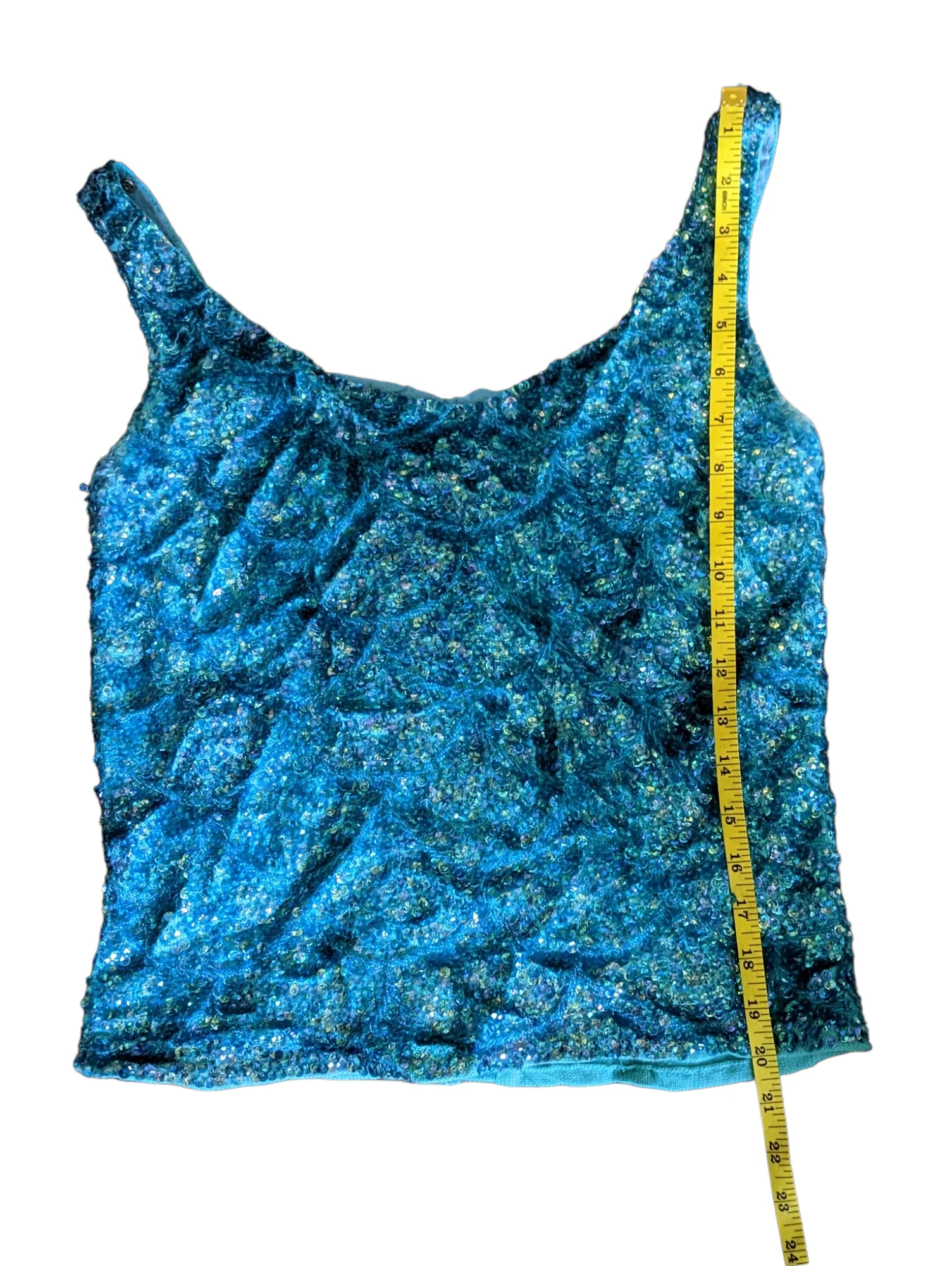 60s Hand Beaded Sequin Evening Cocktail Party Top Tank - Image 7