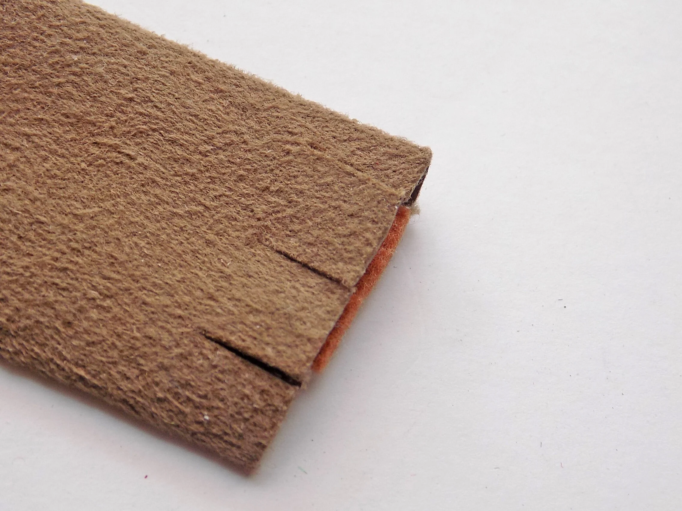 60s Hand Painted Suede Leather Necktie Felt Lined Brown Orange Black Yellow Velvet Flocked Green - Image 6