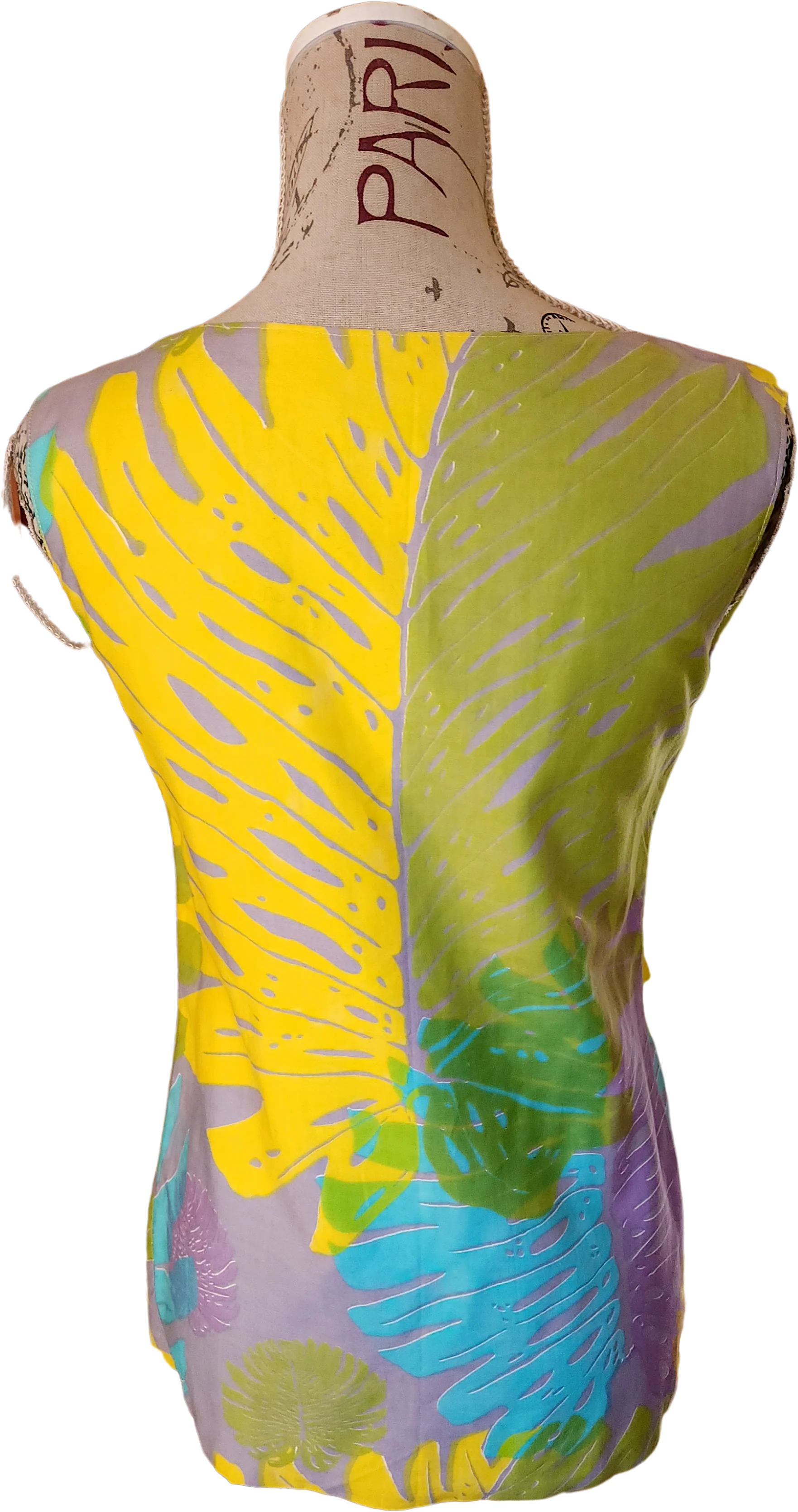 60s Hand Printed Hawaiin Double Breasted Top by  Alfred Shaheen - Image 2