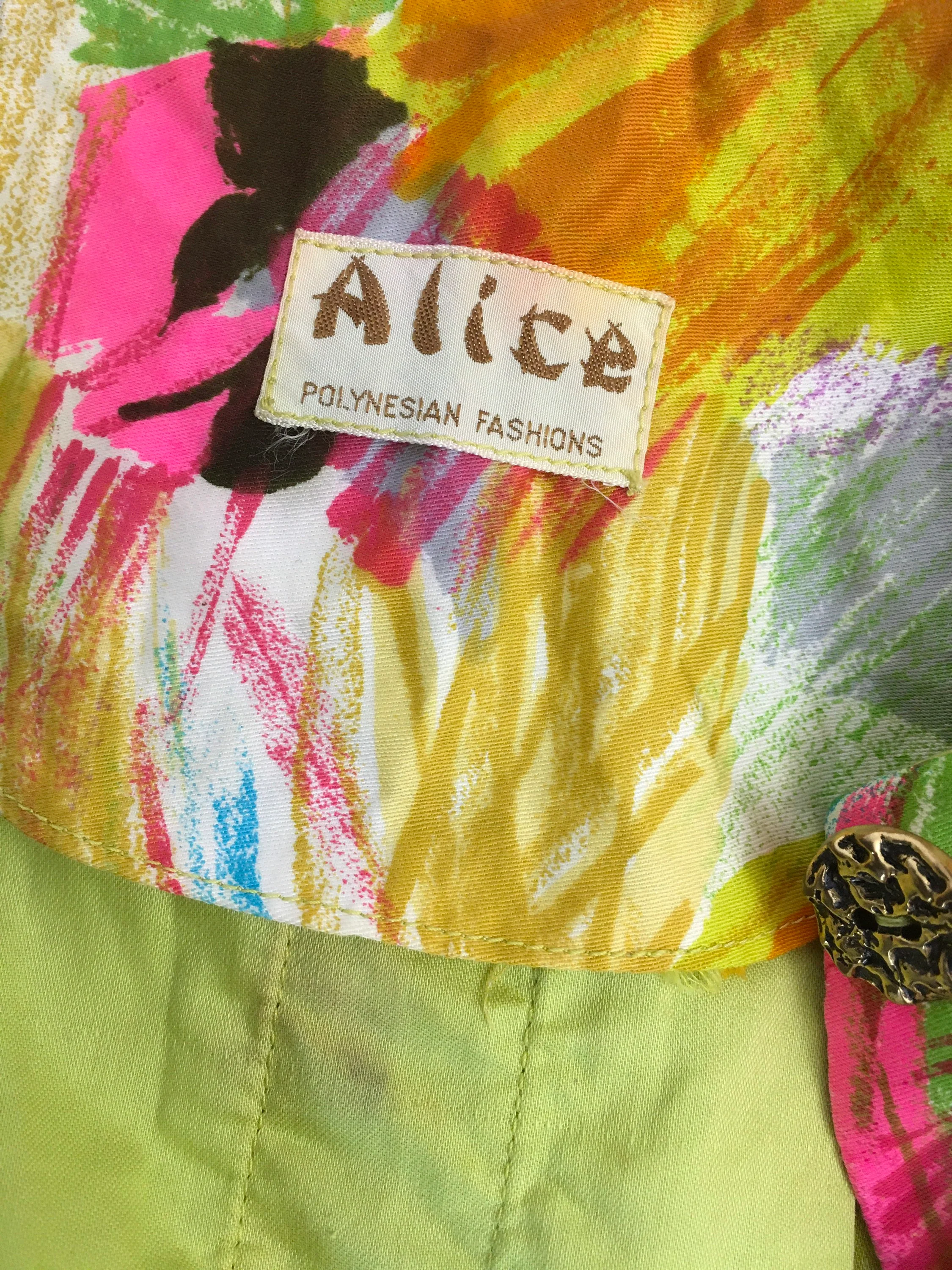 60's Hawaiian Floral Swing Dress by Alice Polynesian Fashions - Image 6