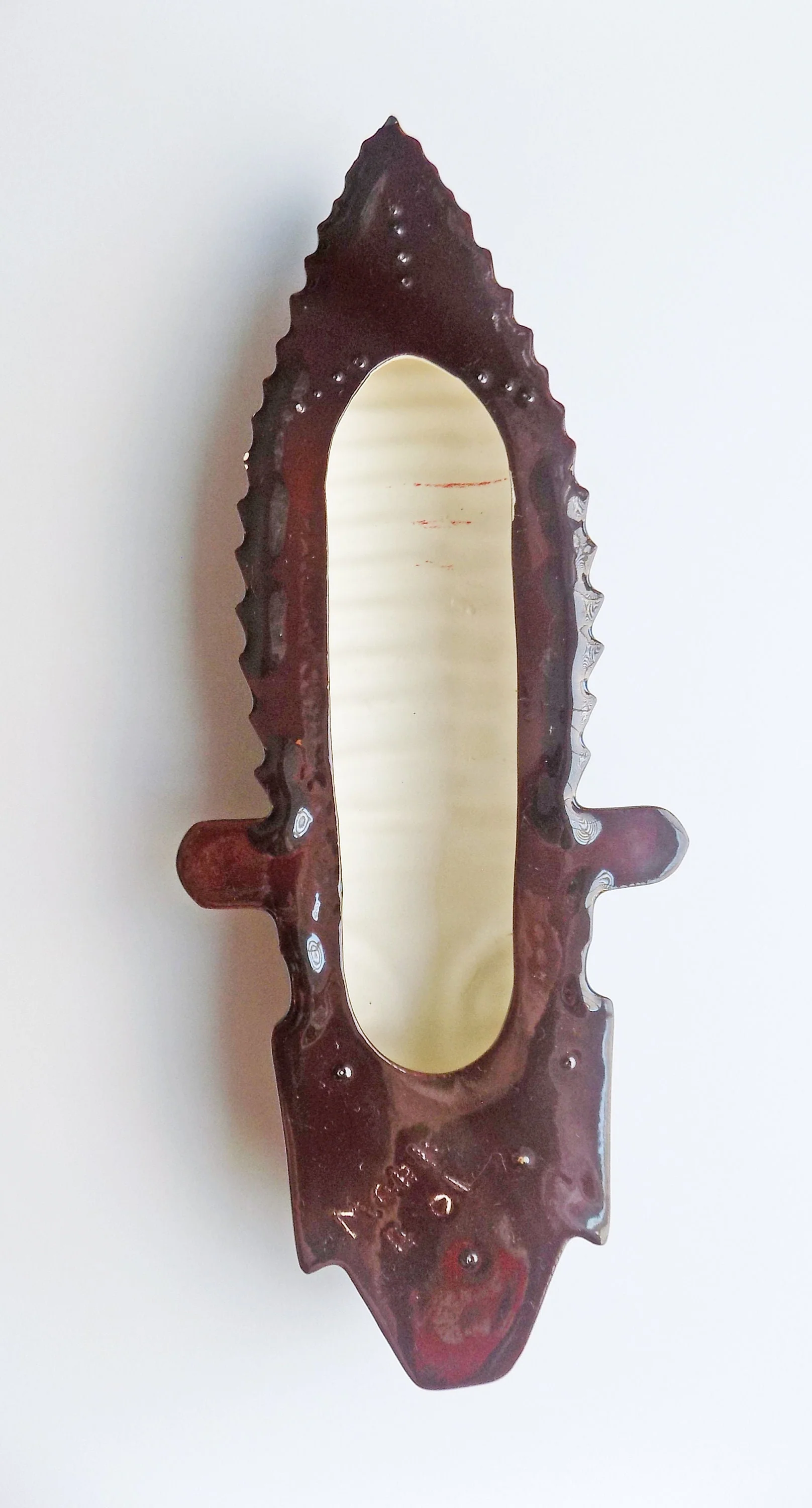 60s Home Made Ceramic Head Dark Brown 1961 Mint 12. 5" X 5" X2" Mcm Mid Century Wall Decor - Image 4