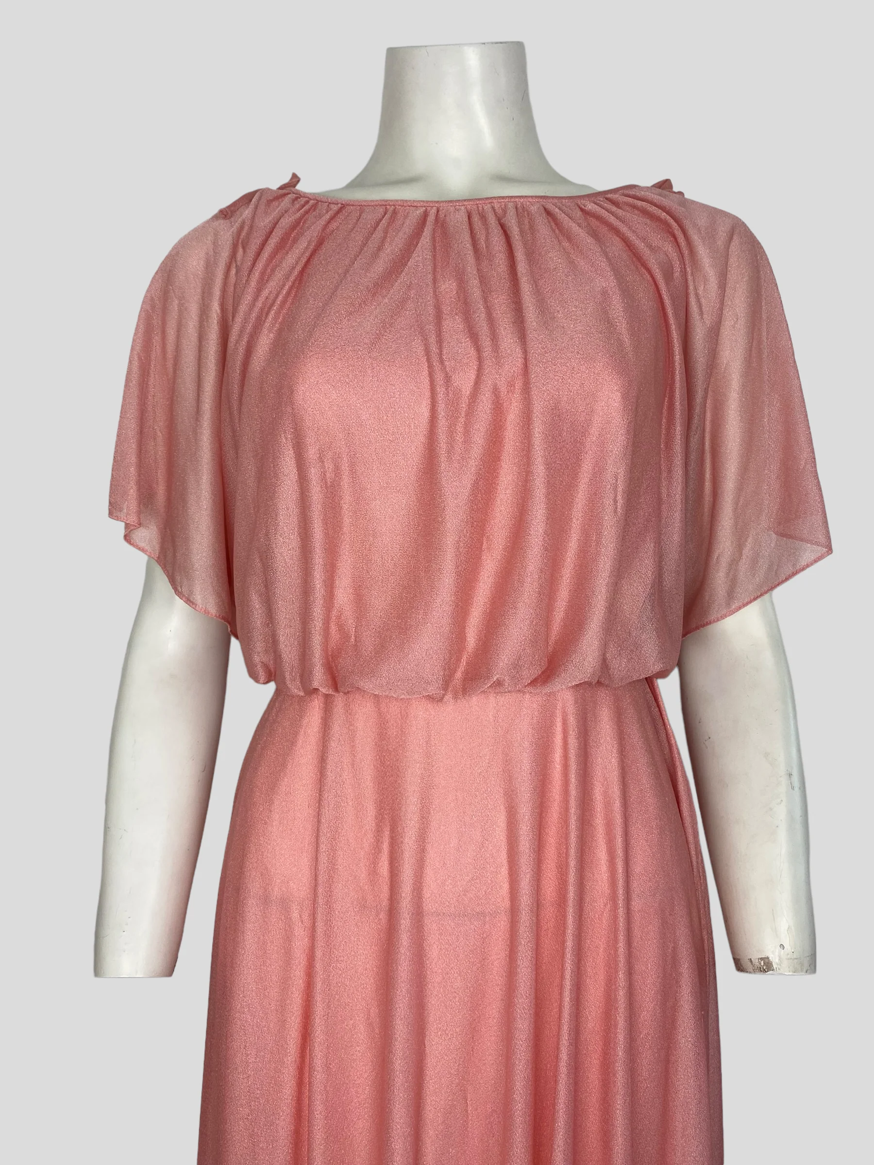 60s Home Made Pretty In Pink Maxi Dress - Image 3