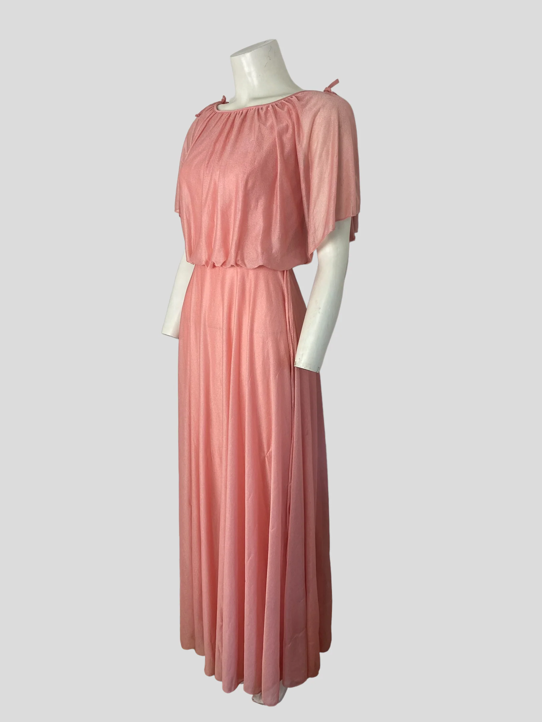60s Home Made Pretty In Pink Maxi Dress - Image 4