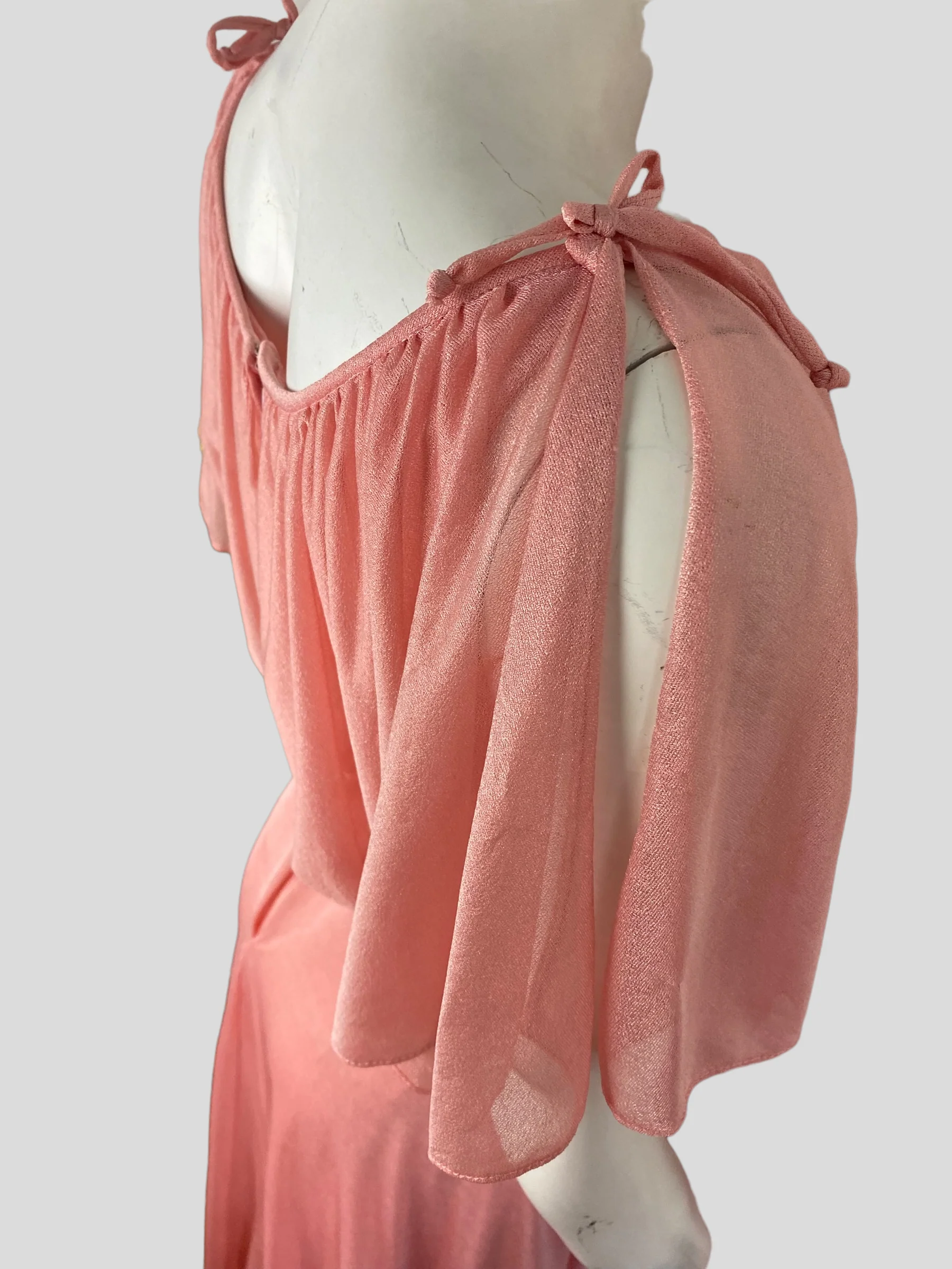 60s Home Made Pretty In Pink Maxi Dress - Image 6