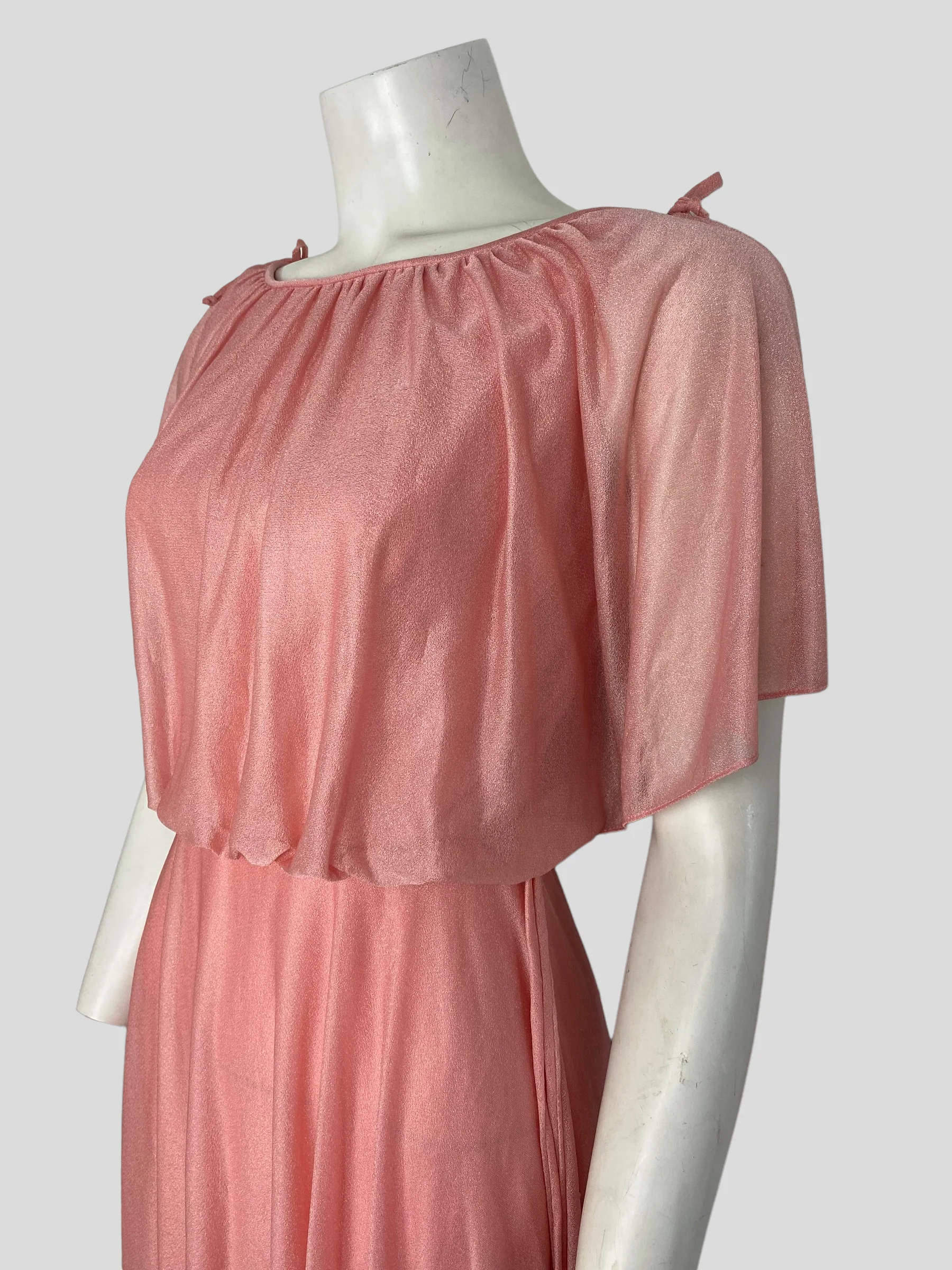 60s Home Made Pretty In Pink Maxi Dress - Image 7