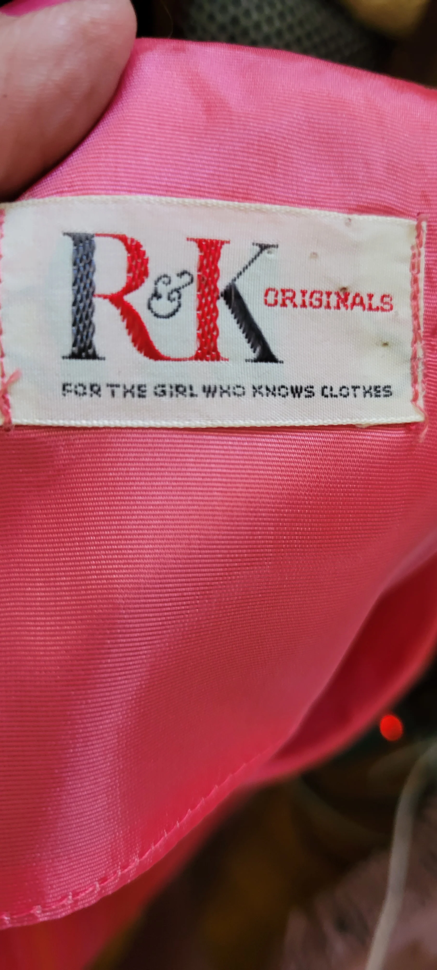 60s Hot Pink And Orange Mod Swirl Chiffon Dress By R&K Originals - Image 9