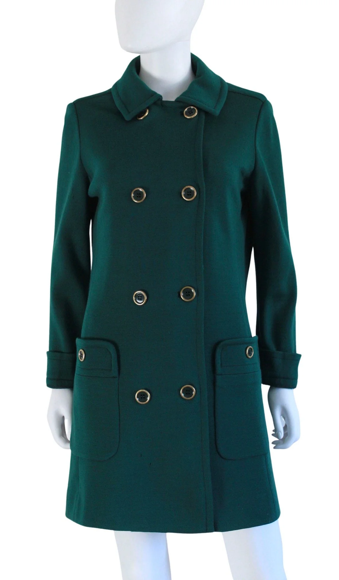60s Hunter Green Scooter Dress and Matching Jacket by Kimberly Knitwear - Image 3