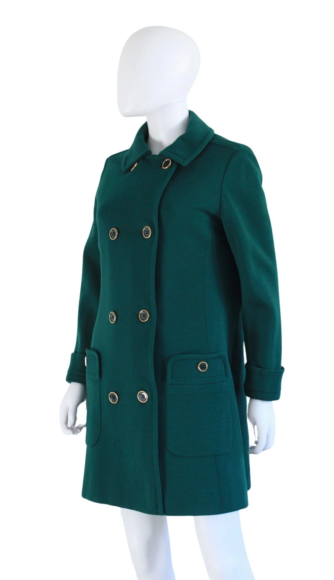60s Hunter Green Scooter Dress and Matching Jacket by Kimberly Knitwear - Image 5