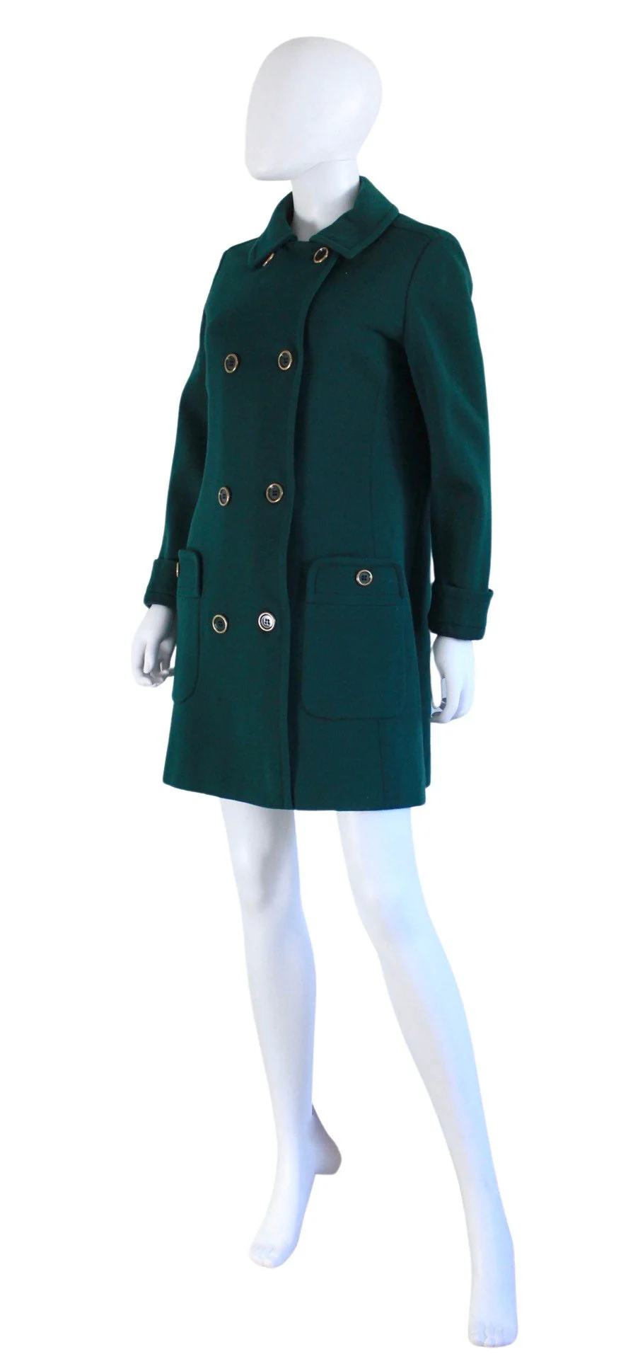 60s Hunter Green Scooter Dress and Matching Jacket by Kimberly Knitwear - Image 6