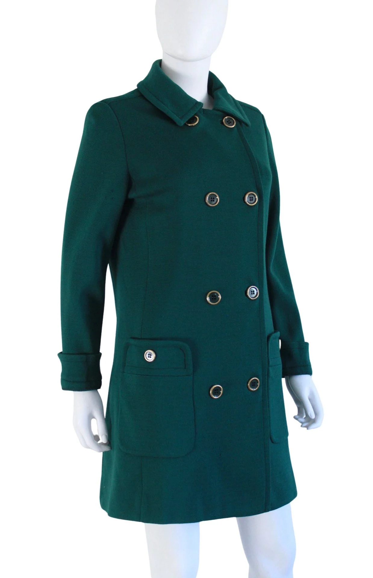 60s Hunter Green Scooter Dress and Matching Jacket by Kimberly Knitwear - Image 7
