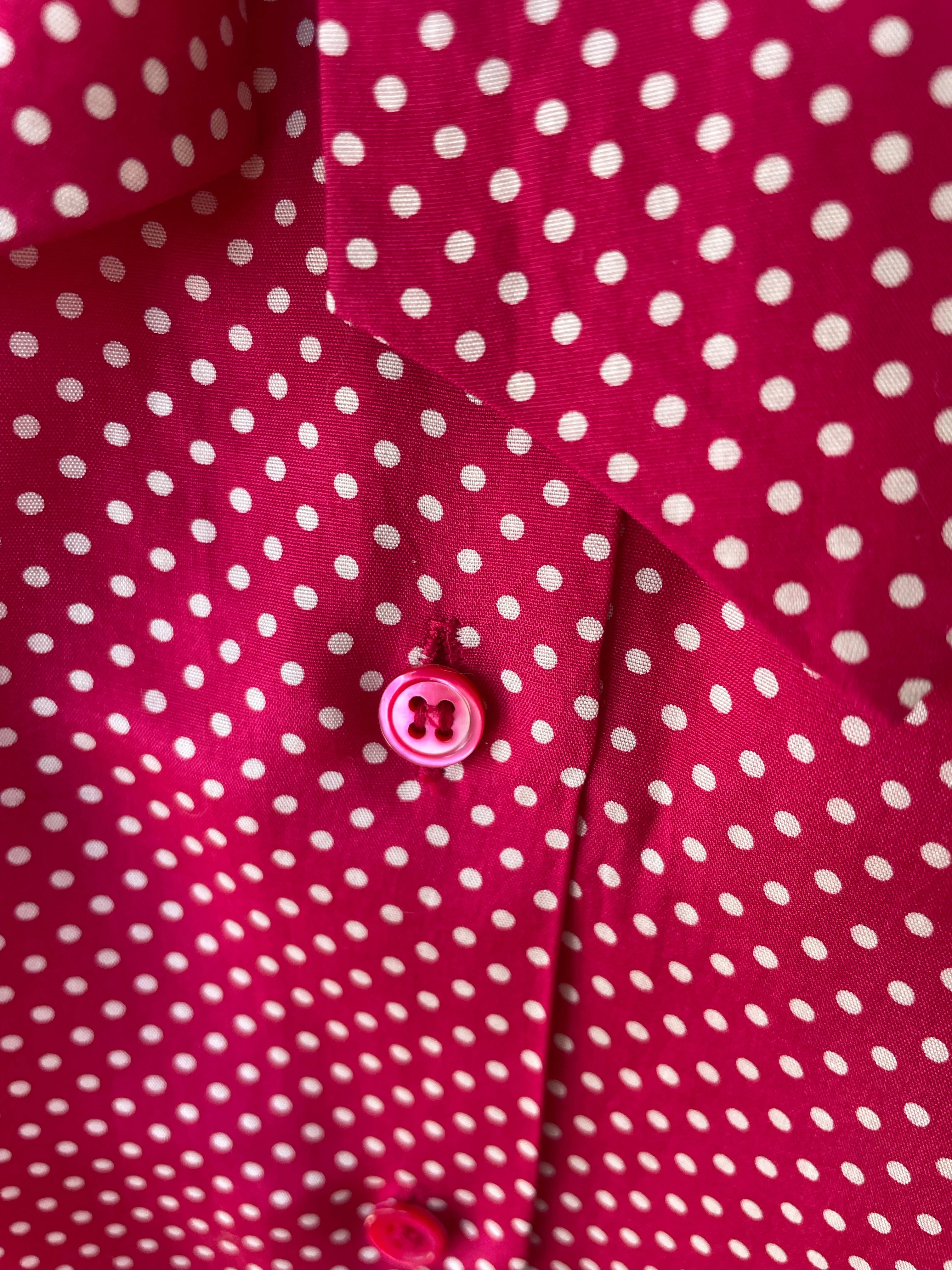 60s Vintage Silk Red Polka A Dot Blouse With Tie By Royal Silk - Image 9