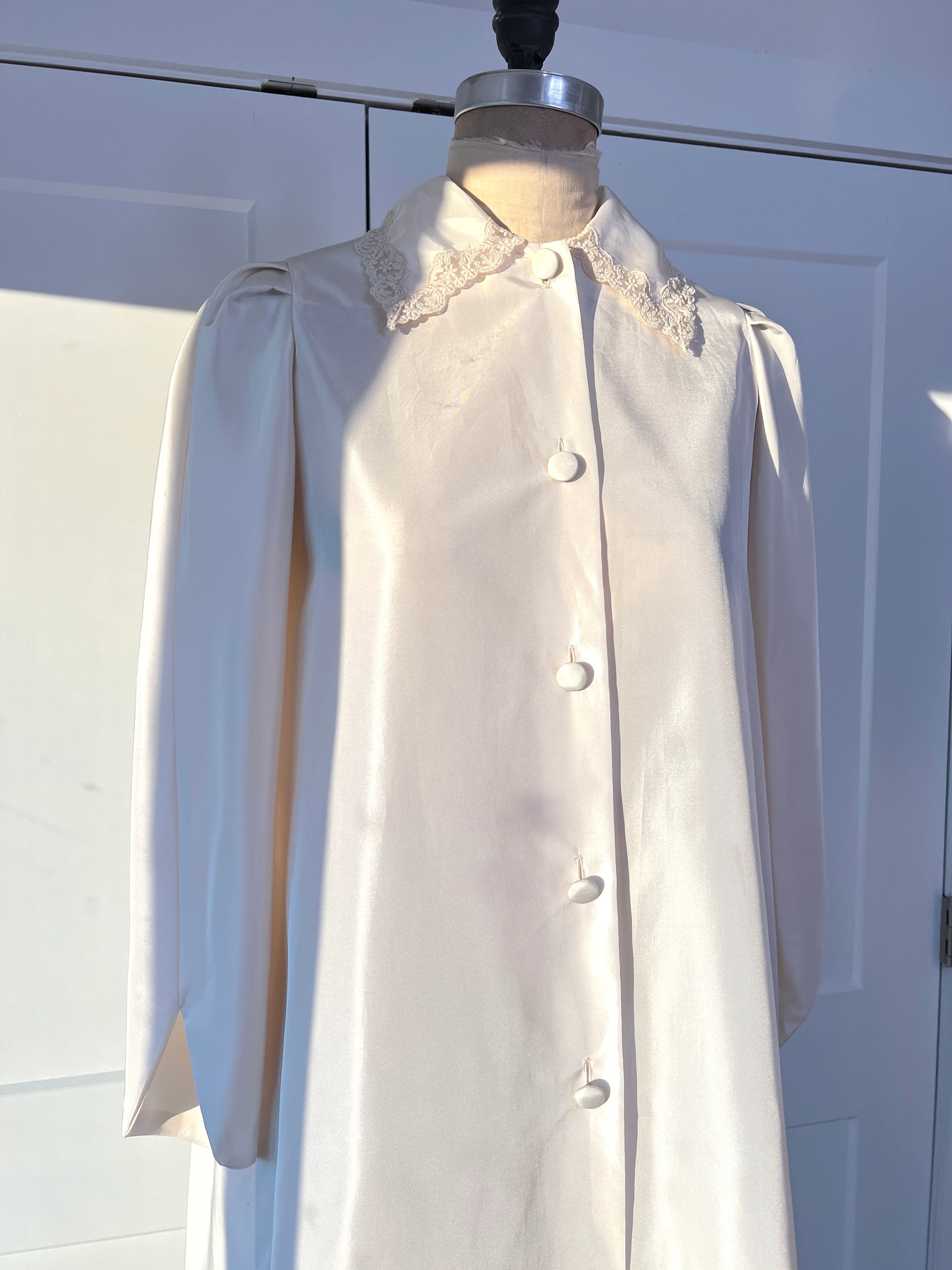 60s Lace Collared Long Sleeve Shirt Dress By Chloé - Image 3
