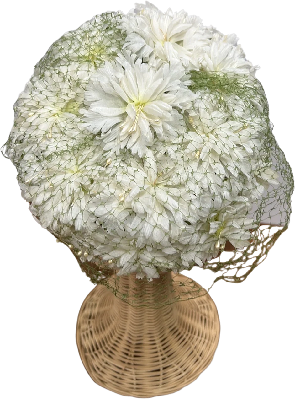 60s Ladies Floral Pillbox Hat 60s - Image 2