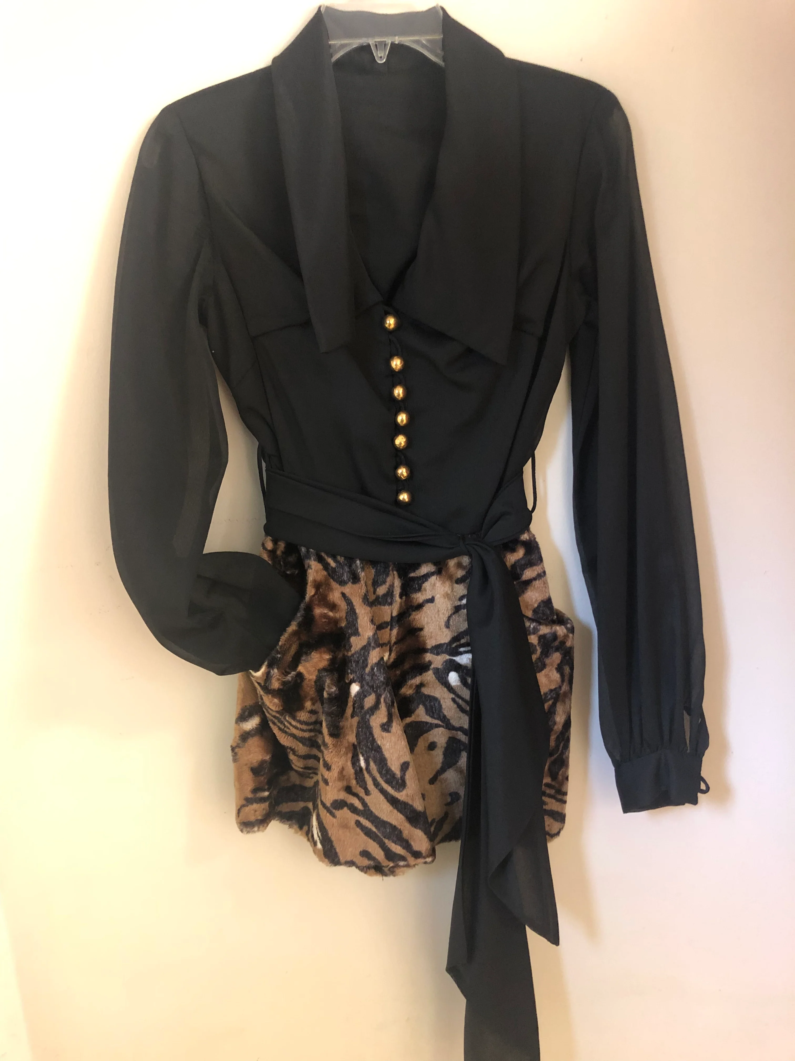 60s Leopard Faux Fur Hot Pants With Matching Vest - Image 6
