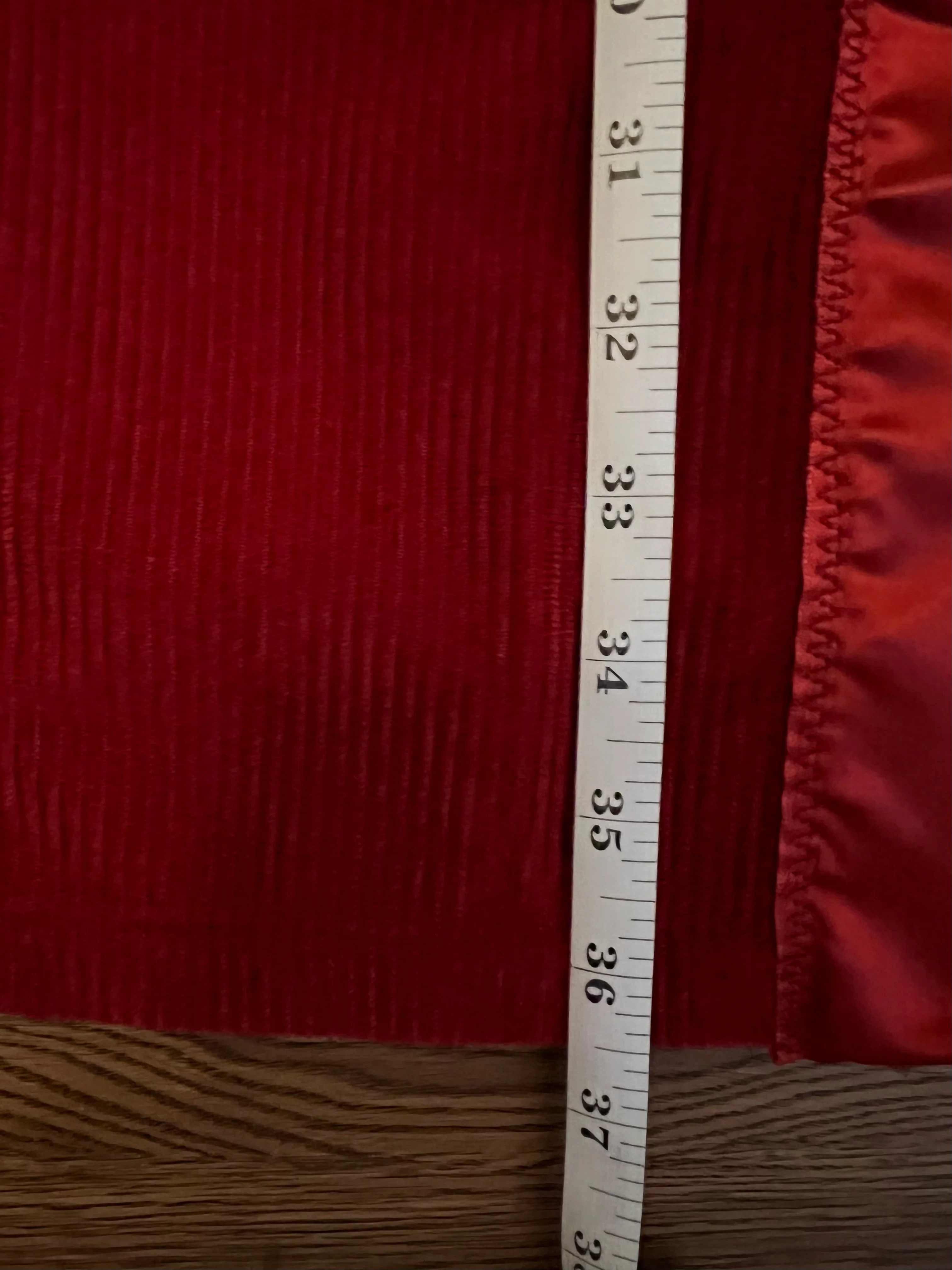 60s Lipstick Red Corduroy Satin Shift Dress Pockets - Image 7
