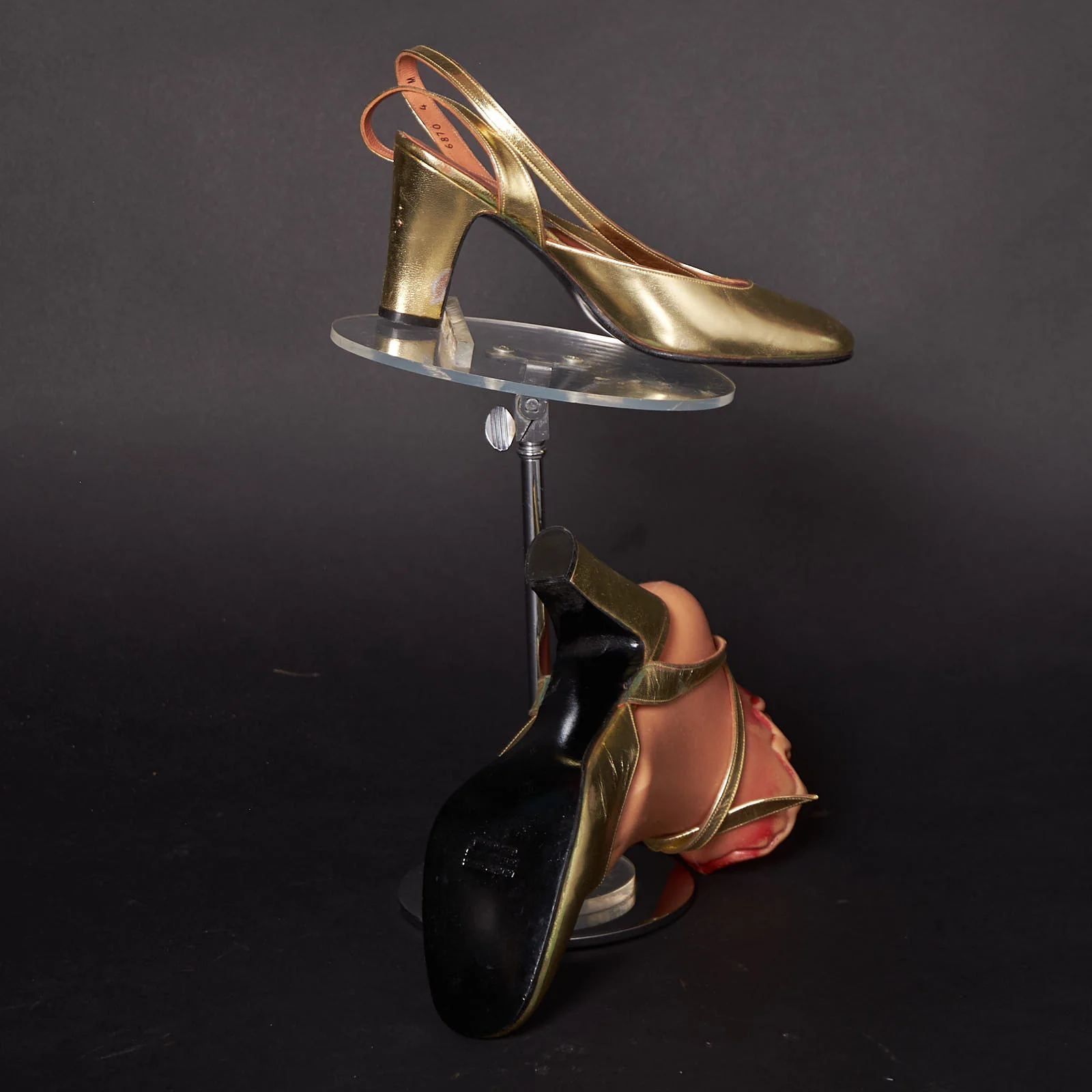 60s Liquid Gold Vintage Block Heels by Gamins - Image 8