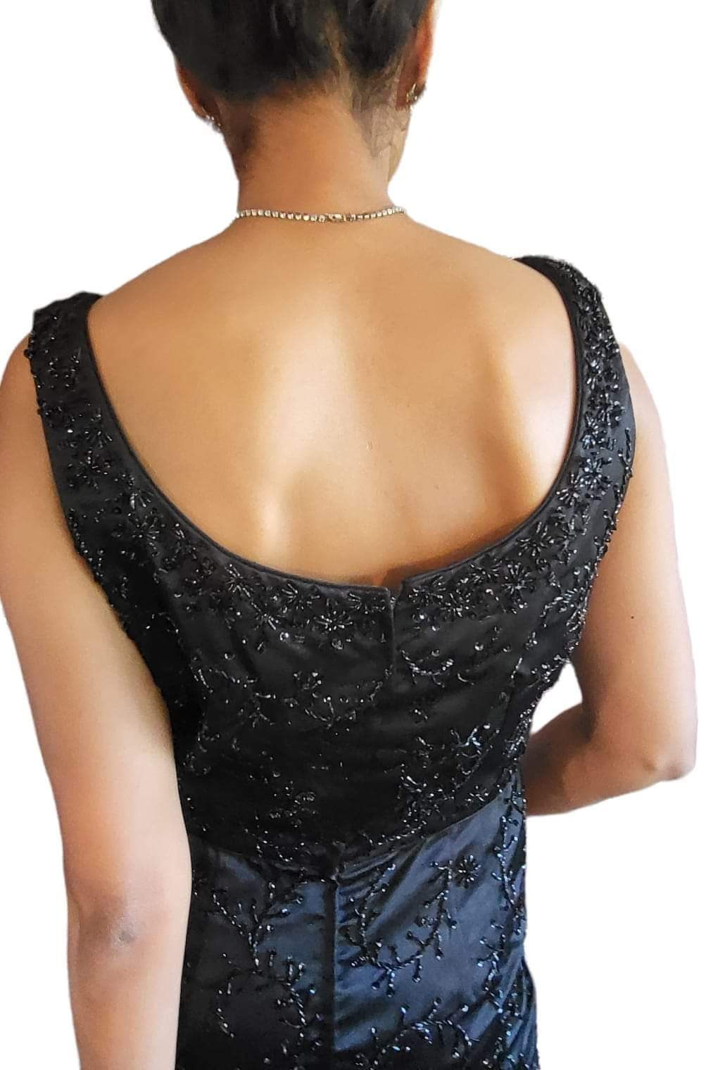 60s Marilyn Monroe Vibes Beaded Cocktail Lbd Dress By British Colony Hong Kong - Image 6