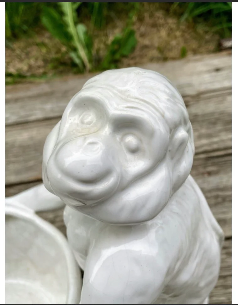 60s Mcm Blanc De Chine Italian Monkey Planter Basket - Image 13