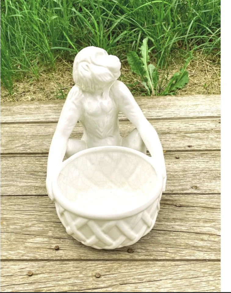 60s Mcm Blanc De Chine Italian Monkey Planter Basket - Image 14