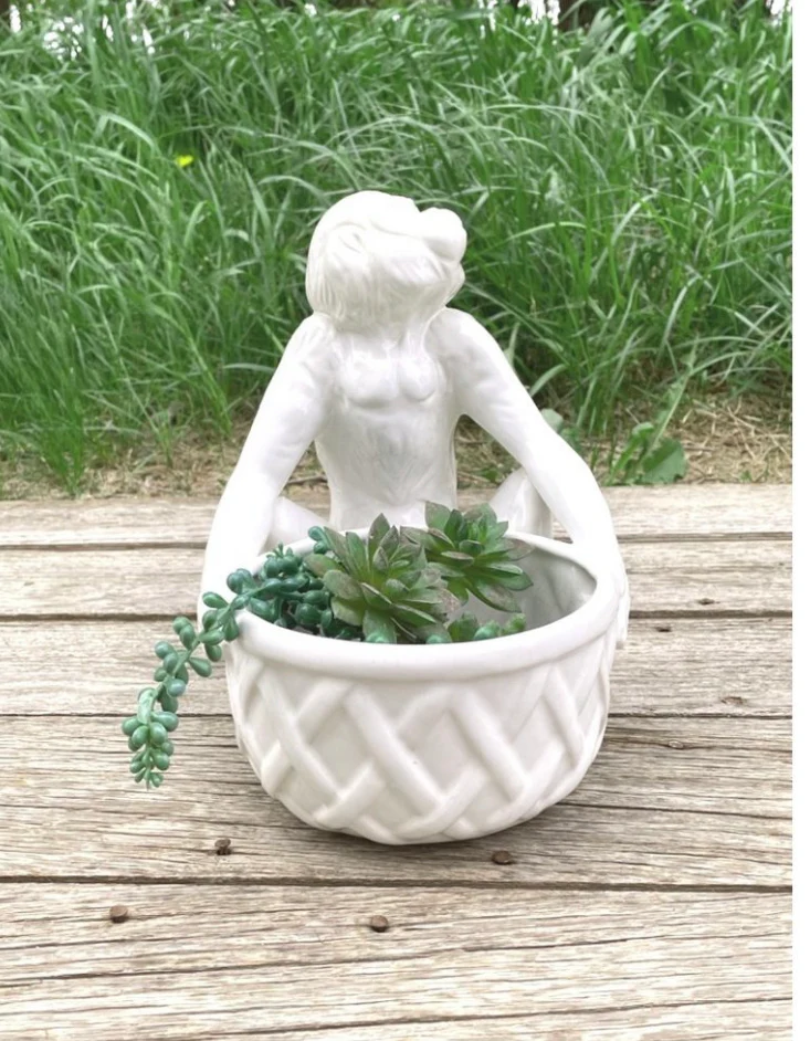 60s Mcm Blanc De Chine Italian Monkey Planter Basket - Image 15