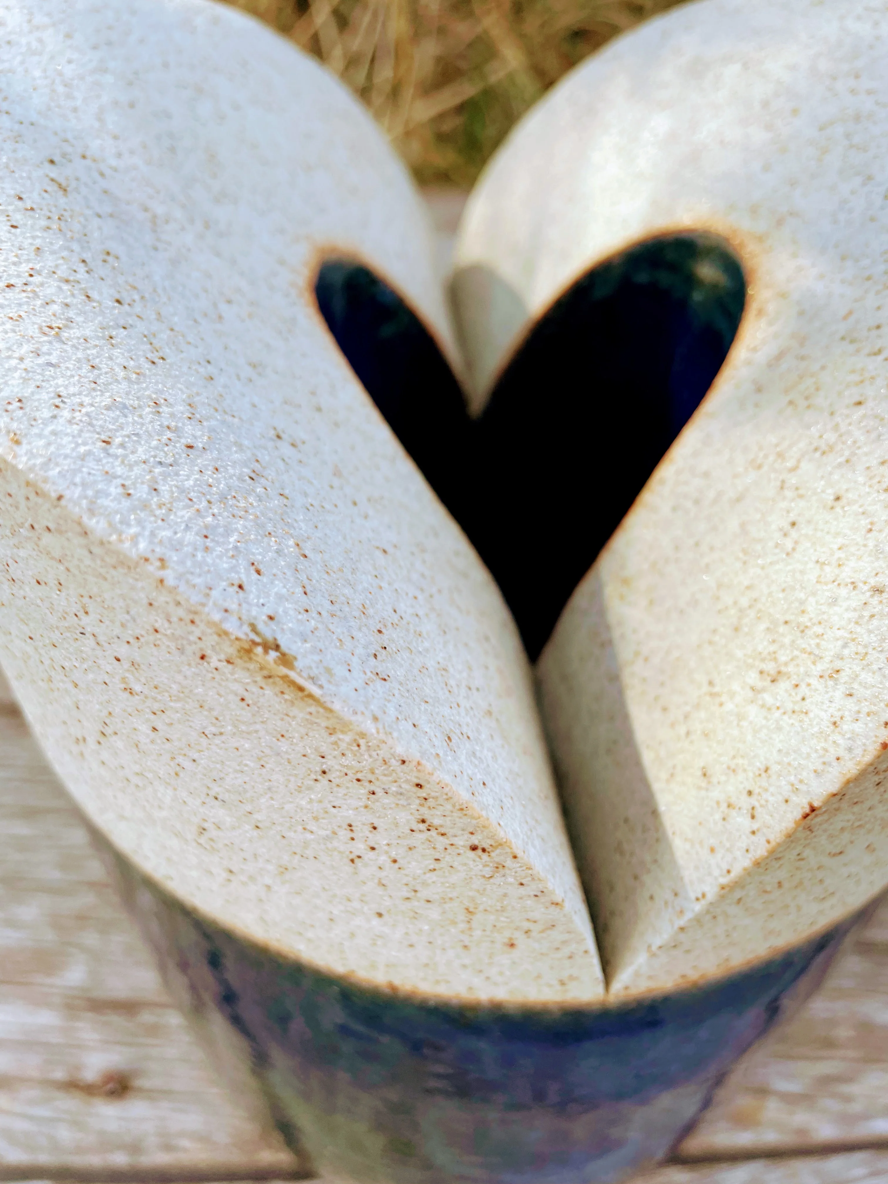 60s Mcm Stoneware Pottery Vase/planter Heart Shape By Bing & Grondahl - Image 8