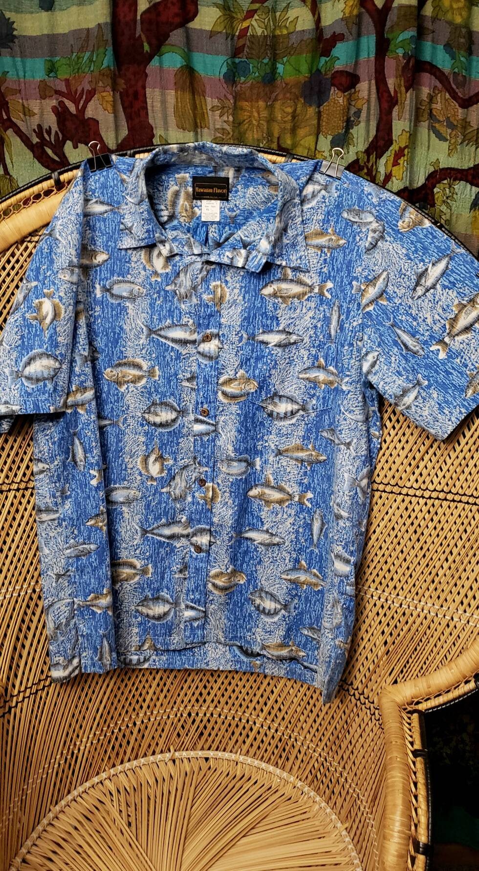 60s Men's Blue Fish Tropical Flavor Shirt by Hawaiian Flavor - Image 3