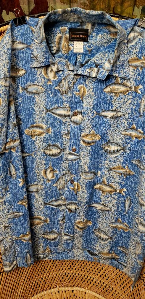 60s Men's Blue Fish Tropical Flavor Shirt by Hawaiian Flavor - Image 4