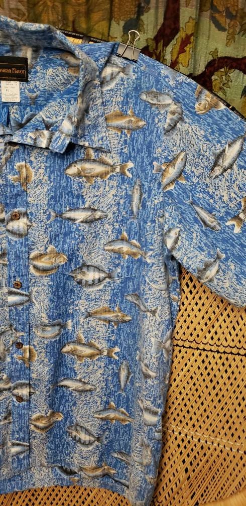 60s Men's Blue Fish Tropical Flavor Shirt by Hawaiian Flavor - Image 5