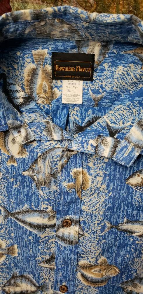 60s Men's Blue Fish Tropical Flavor Shirt by Hawaiian Flavor - Image 7