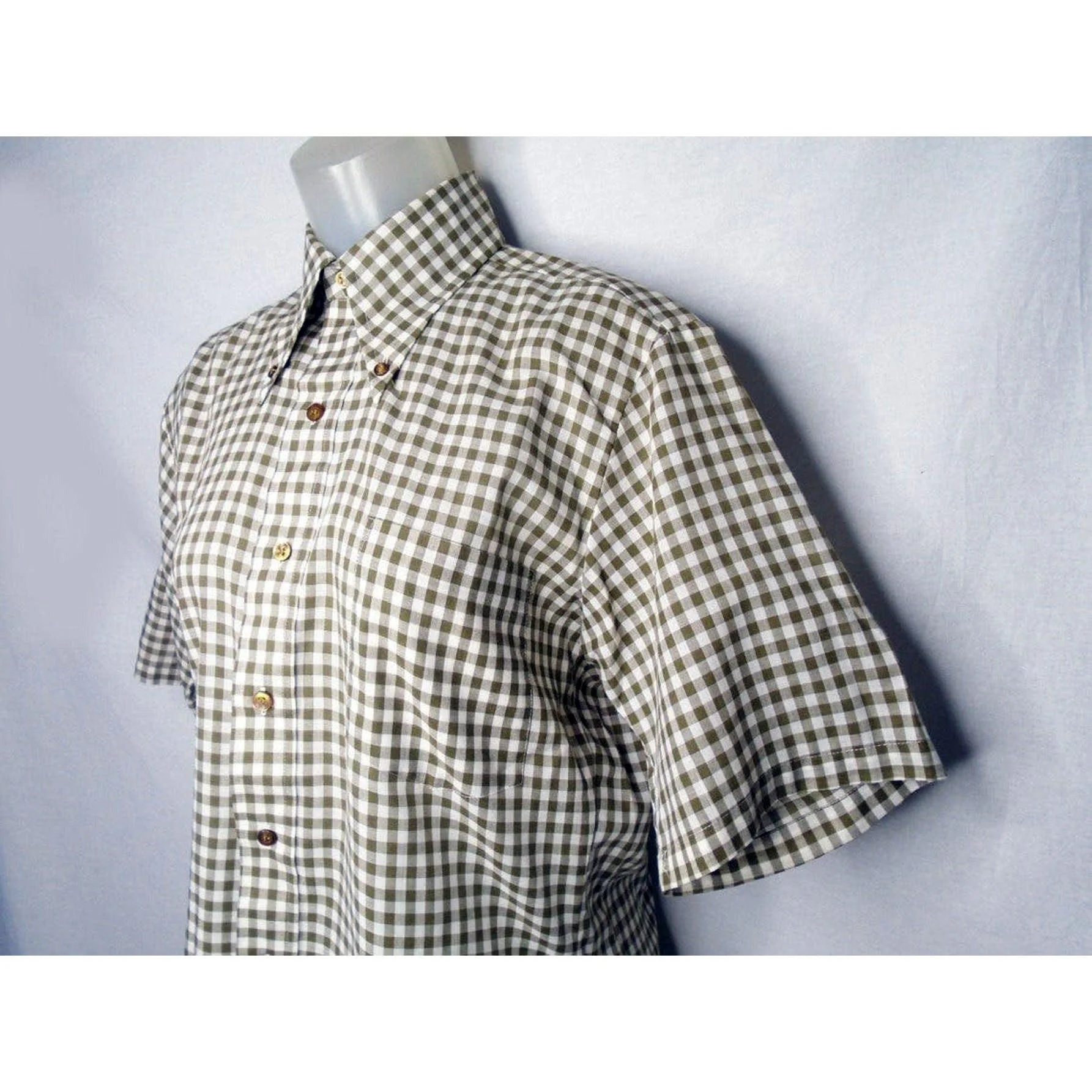 60s Mens Gingham Shirt - Light Academia - Mod Preppy By Kings Road - Image 5