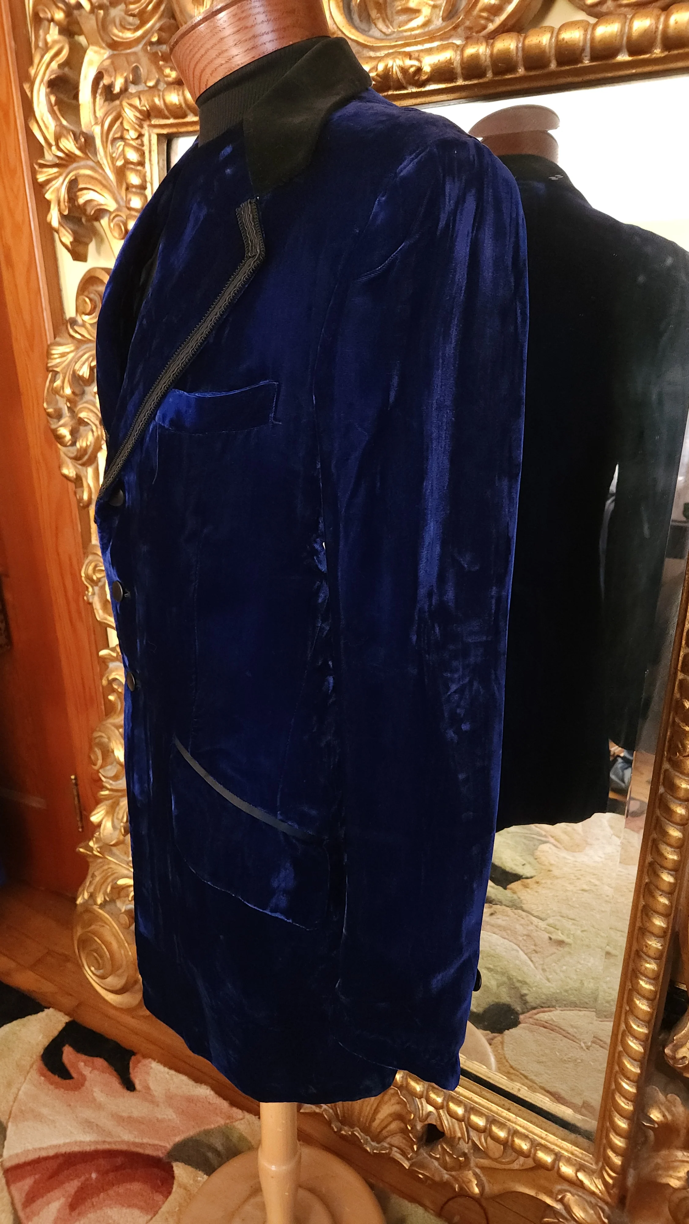 60s Mens Mod Navy Blue Velvet Tuxedo Jacket By Palm Beach Formal Fashions - Image 3