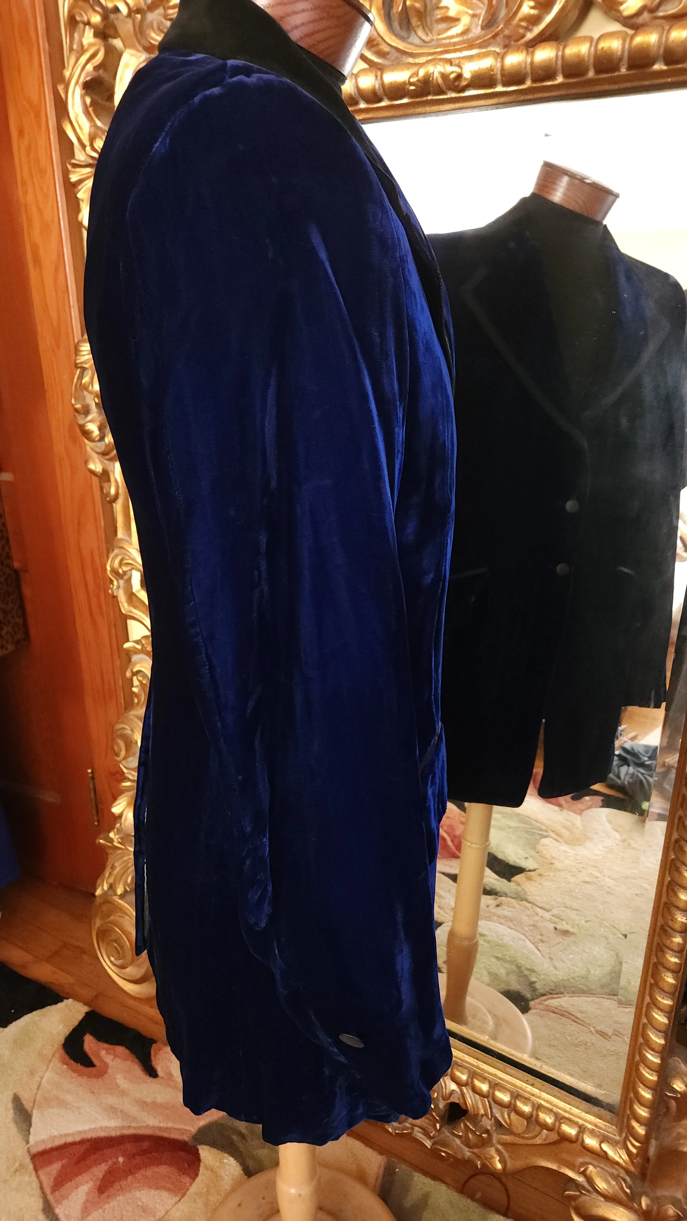 60s Mens Mod Navy Blue Velvet Tuxedo Jacket By Palm Beach Formal Fashions - Image 4