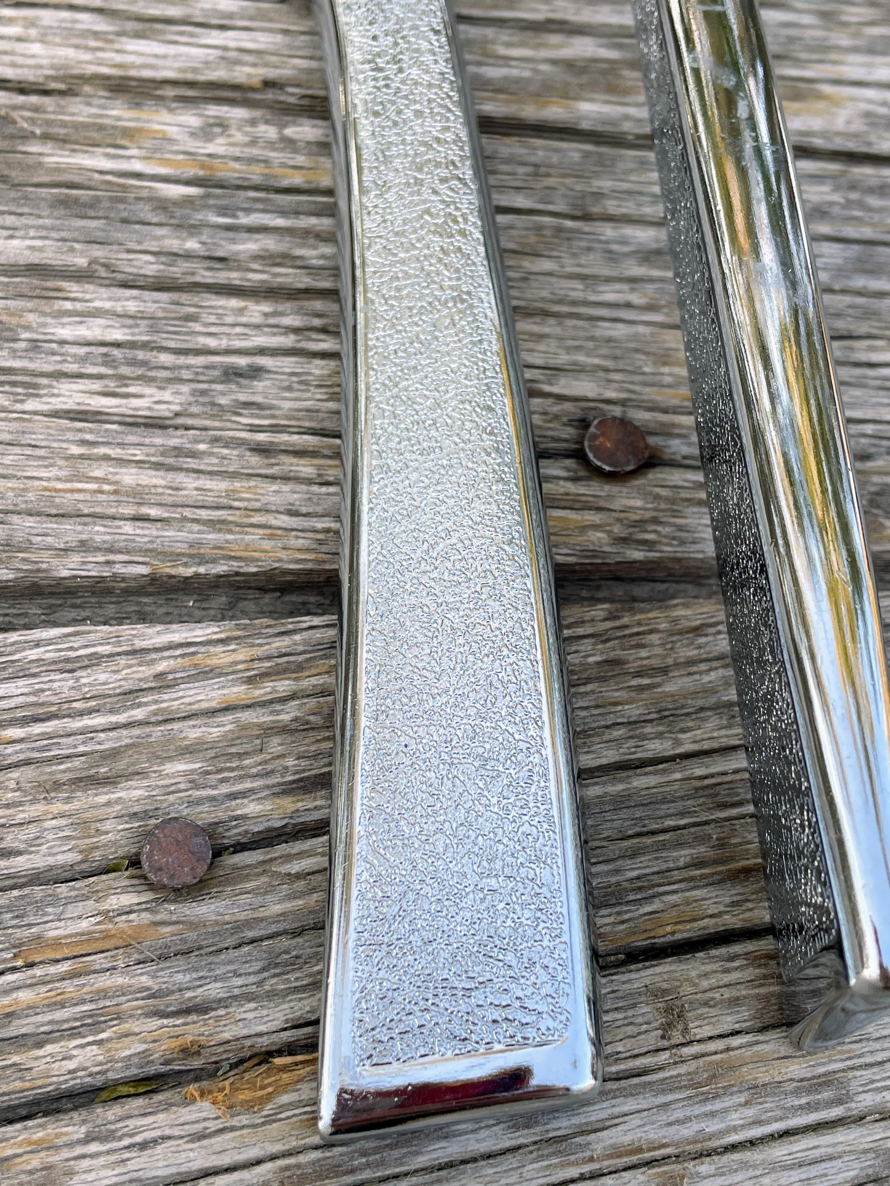 60s Midcentury Stainless Steel Carving Knife Fork Set By Carvel Hall - Image 3