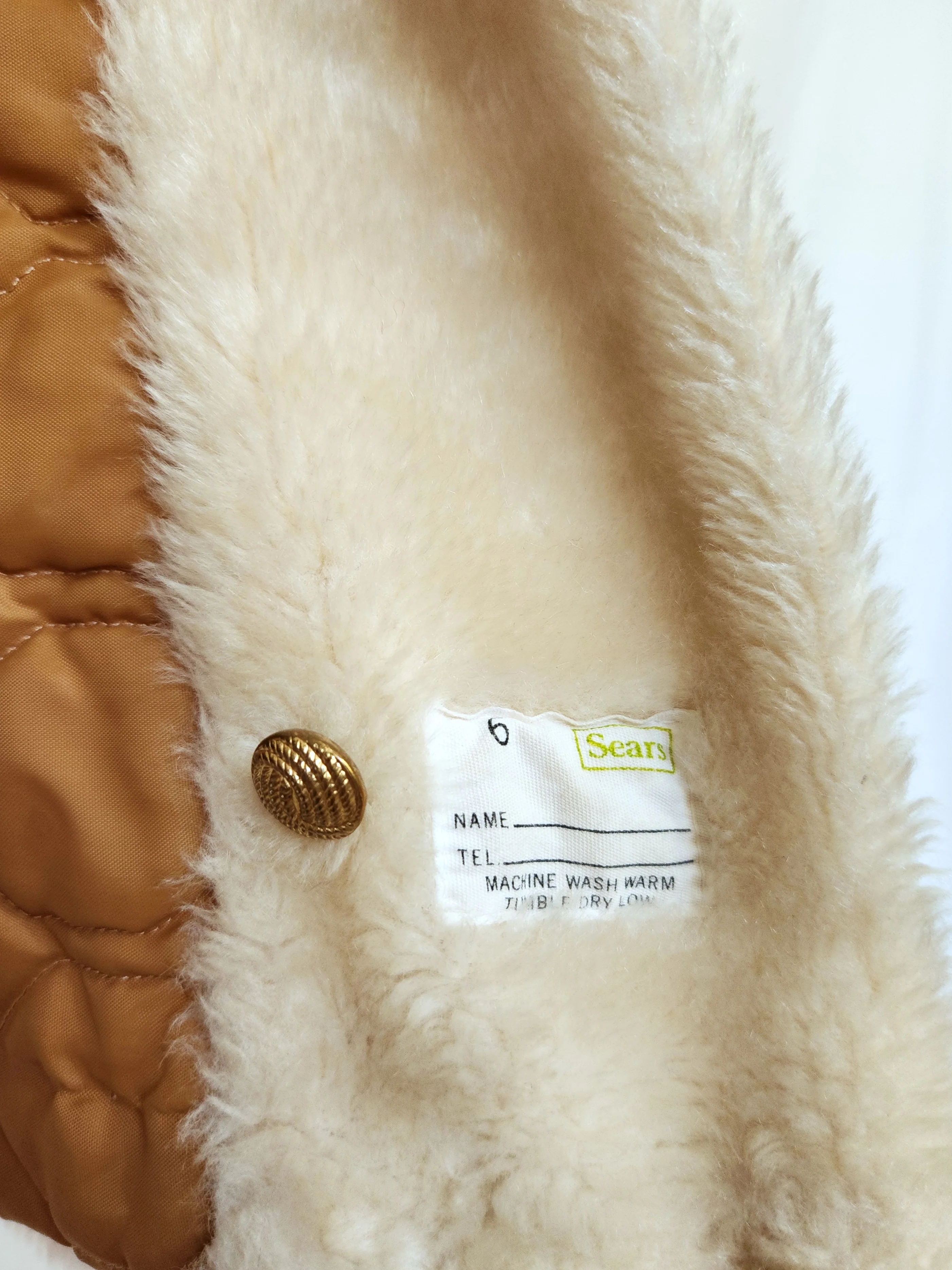 60s Mod 6t Kids Blonde Faux Fur Teddy Bear Coat By Sears - Image 8