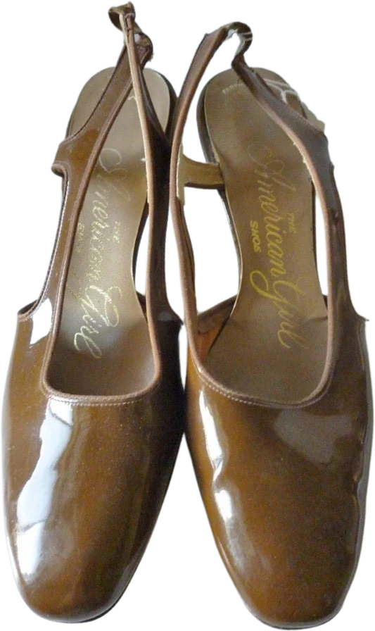 60s Mod American Girl Brown Strapped Pump