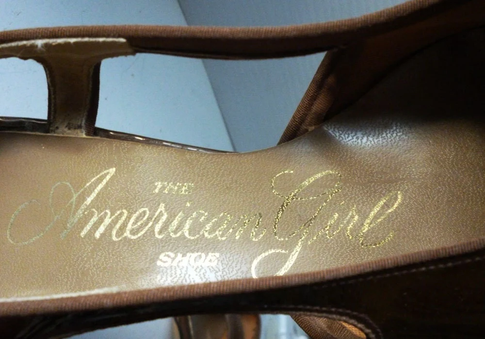 60s Mod American Girl Brown Strapped Pump - Image 4