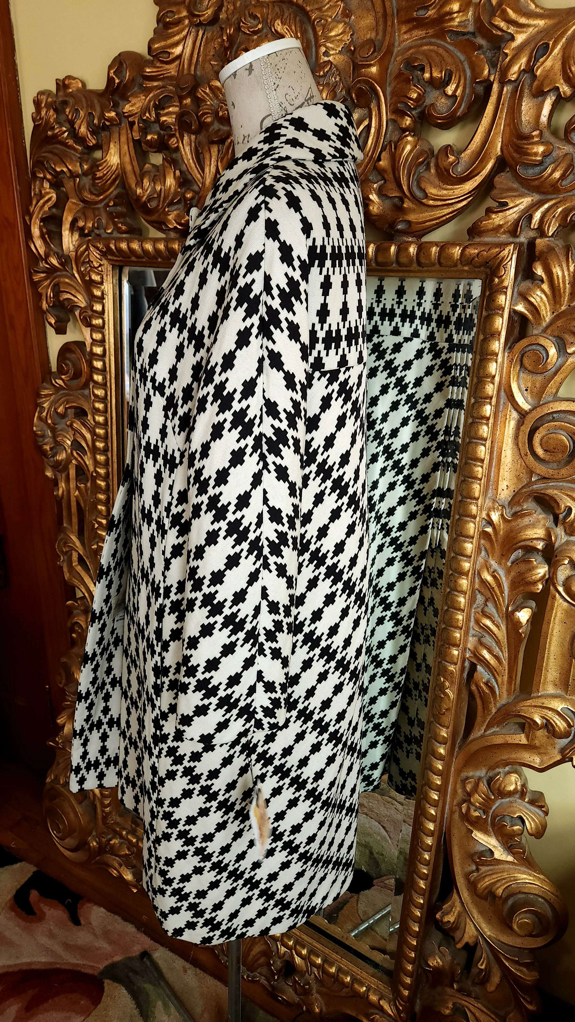 60s Mod Black And White Coat By Utah Tailoring Mills - Image 3